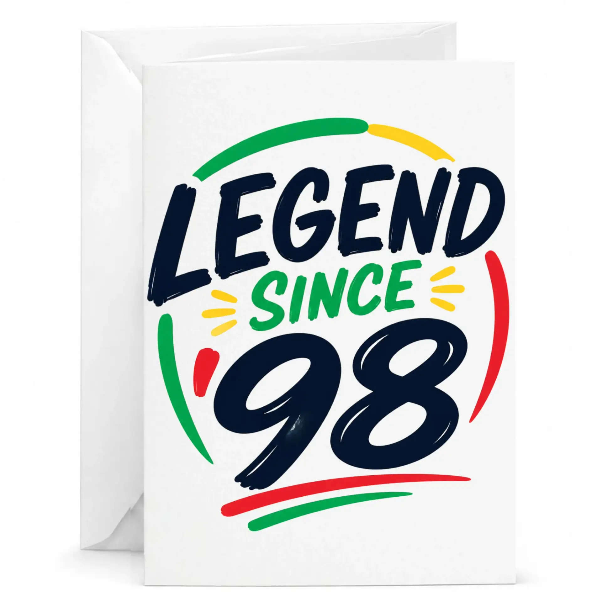 Birthday Card Legend Since 98 Funny Greeting Card for Milestone Celebration Professional Heavyweight Stationery