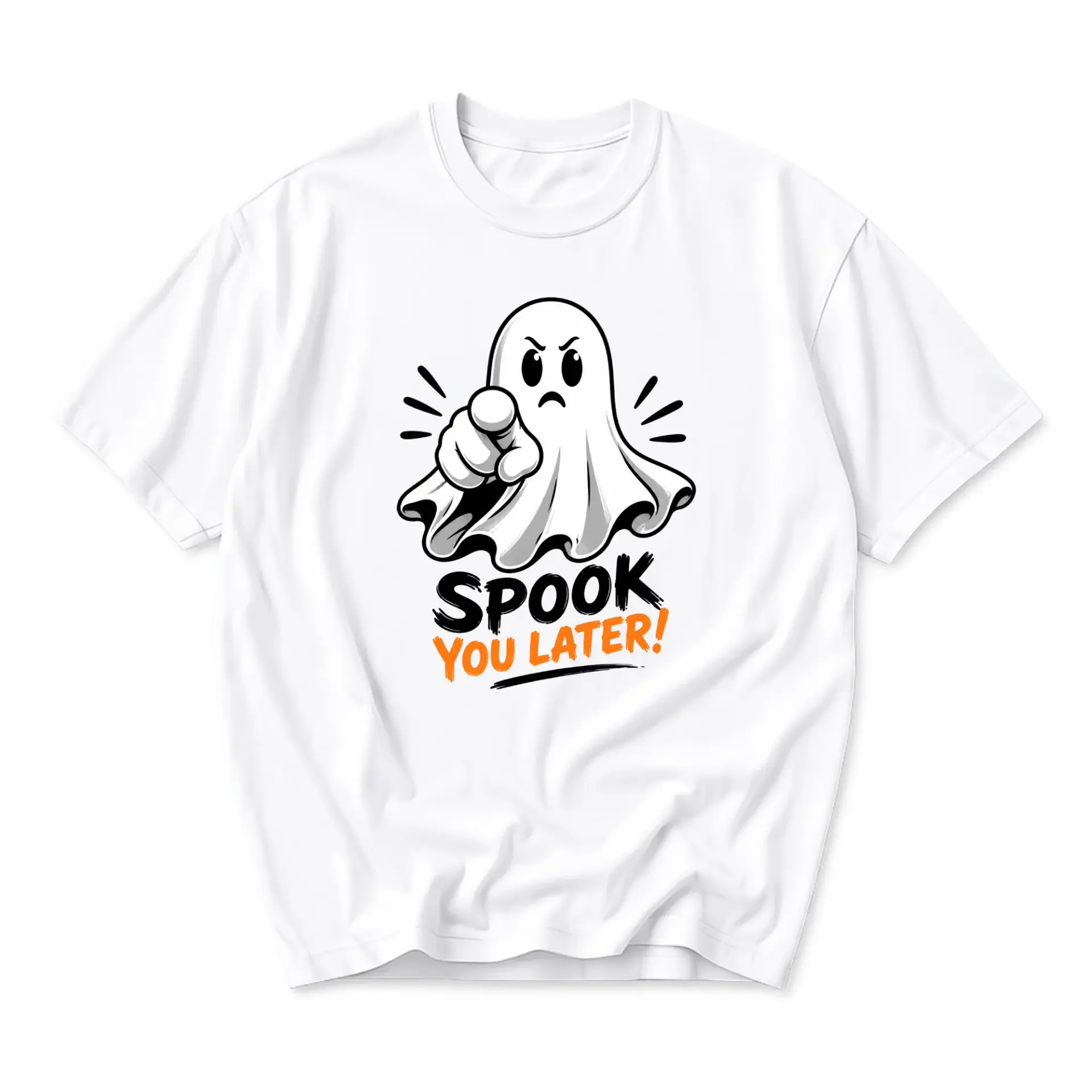 Funny Shirt Spook You Later Ghost Graphic Tee Unisex Crew Neck Short Sleeve Casual Cotton Blend Apparel for Adults