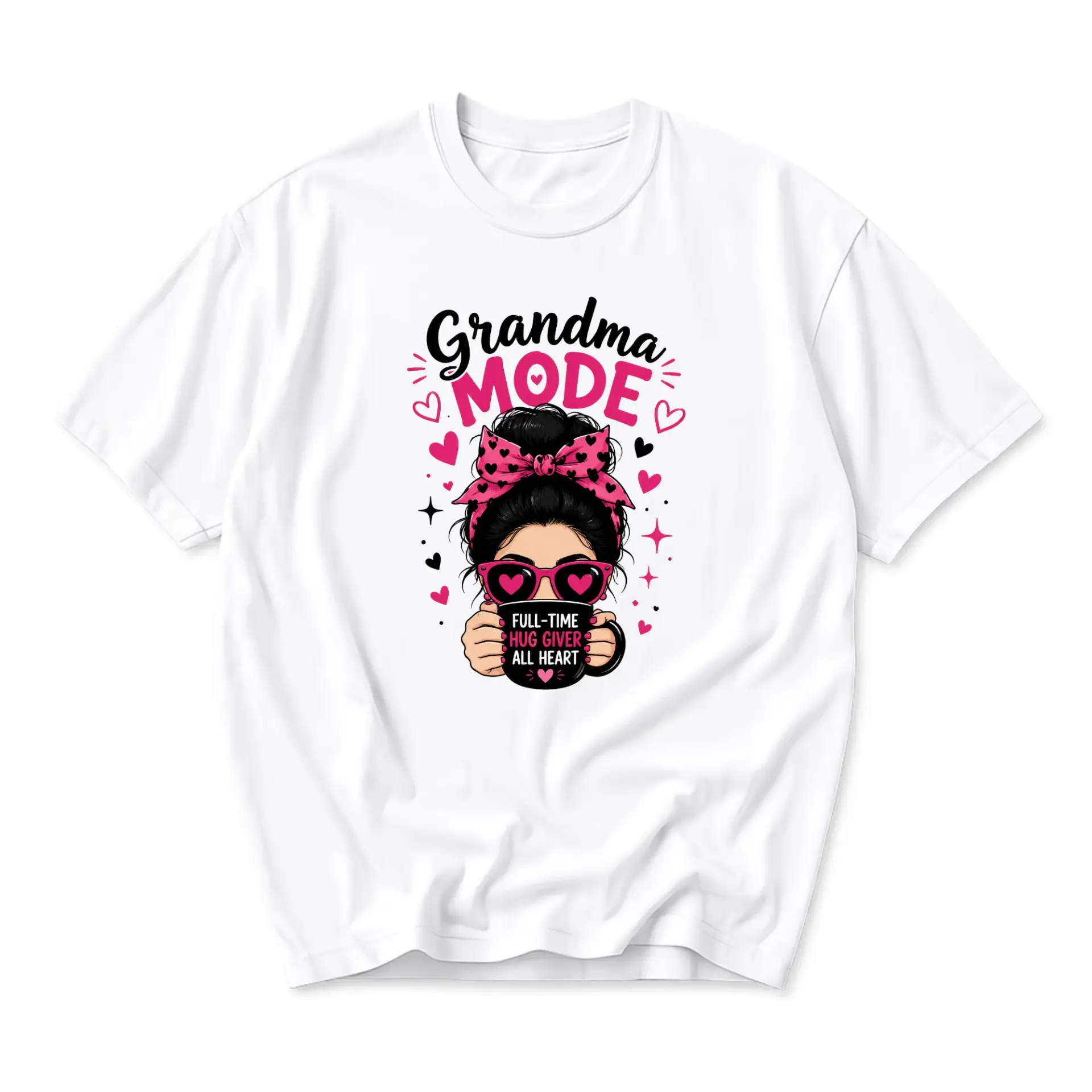 Funny Shirt Grandma Mode Graphic Tee Cute Casual Everyday Outfit Statement Top for Women Comfortable Cotton Blend