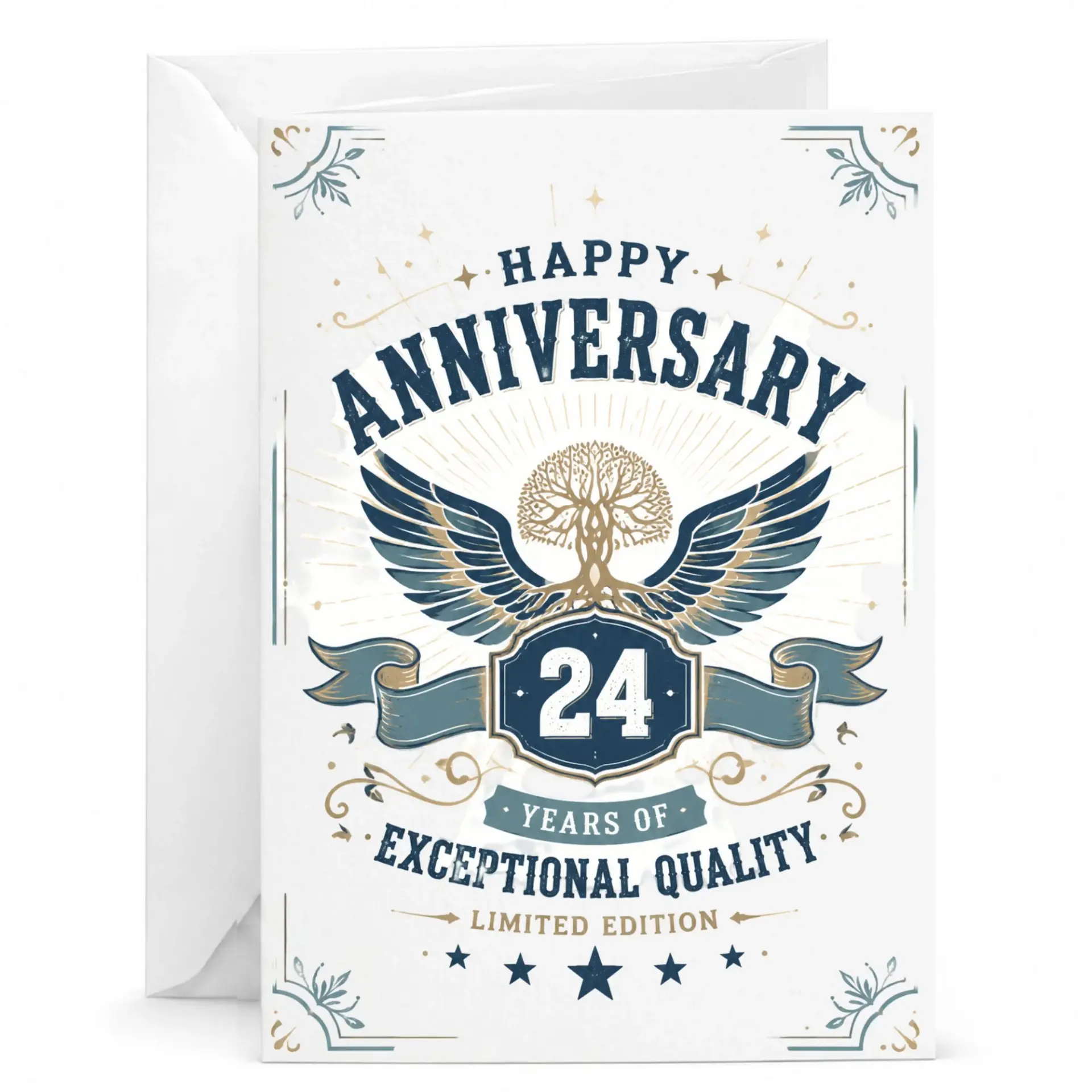 Anniversary Card 24 Years of Exceptional Quality for Couples Celebrating Twenty Four Years of Marriage Together