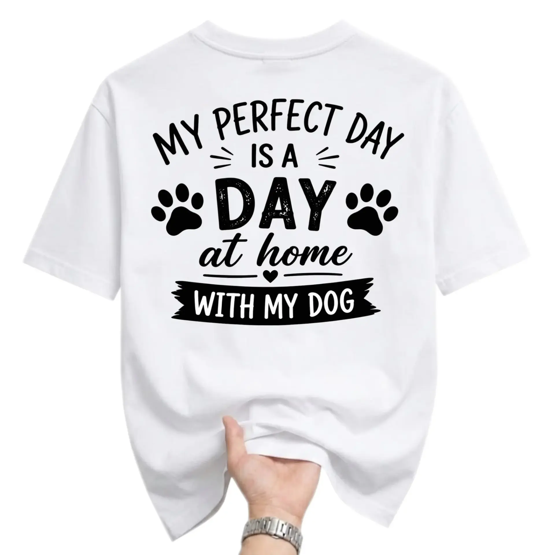 Funny Shirt My Perfect Day Is a at Home with Graphic Tee Unisex Casual