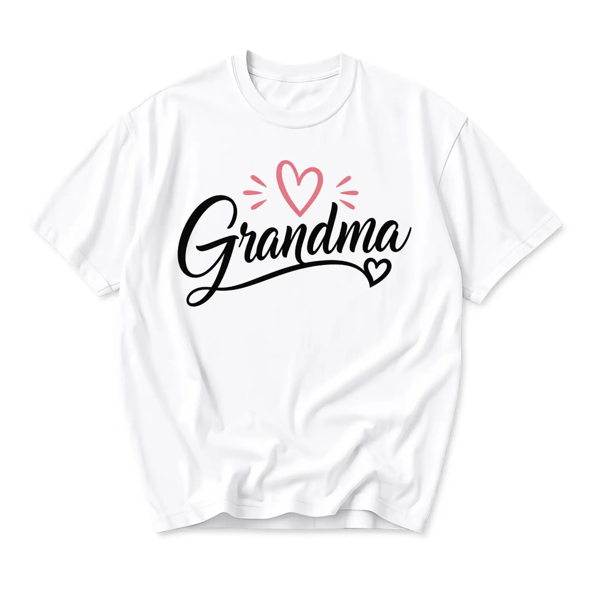 Graphic Tee Grandma Heart Script Design Unisex Crew Neck Casual Everyday
