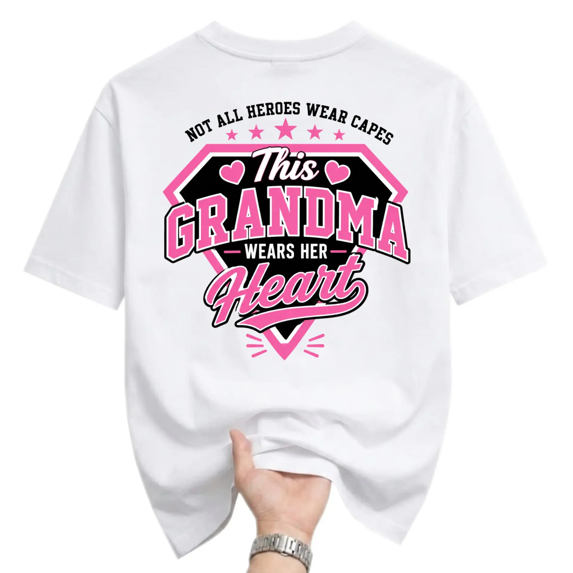 Graphic Tee Not All Heroes Wear Capes This Grandma Wears Her Heart Unisex