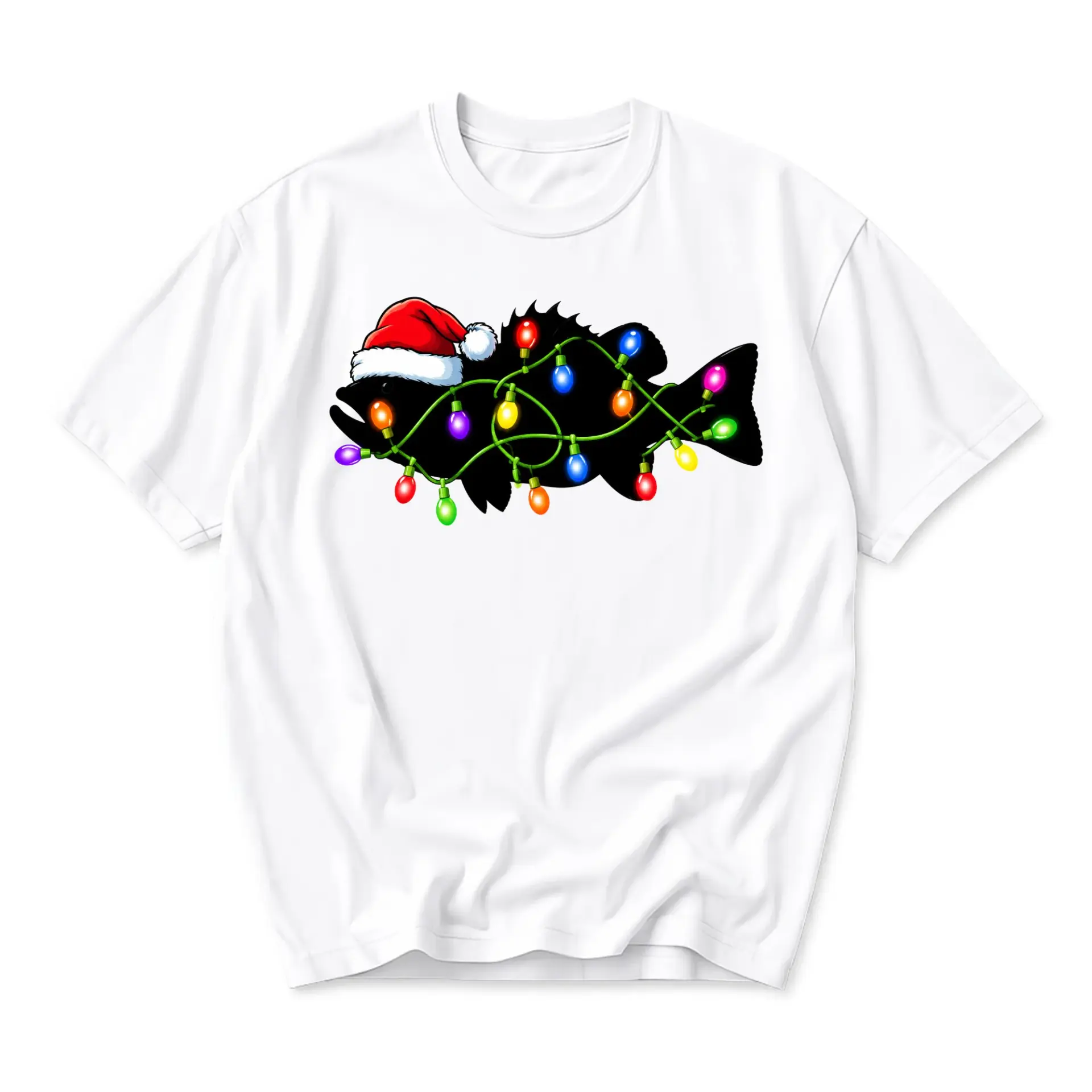 Graphic Tee Unisex Christmas Fish Shirt Holiday Seasonal Fishing Apparel