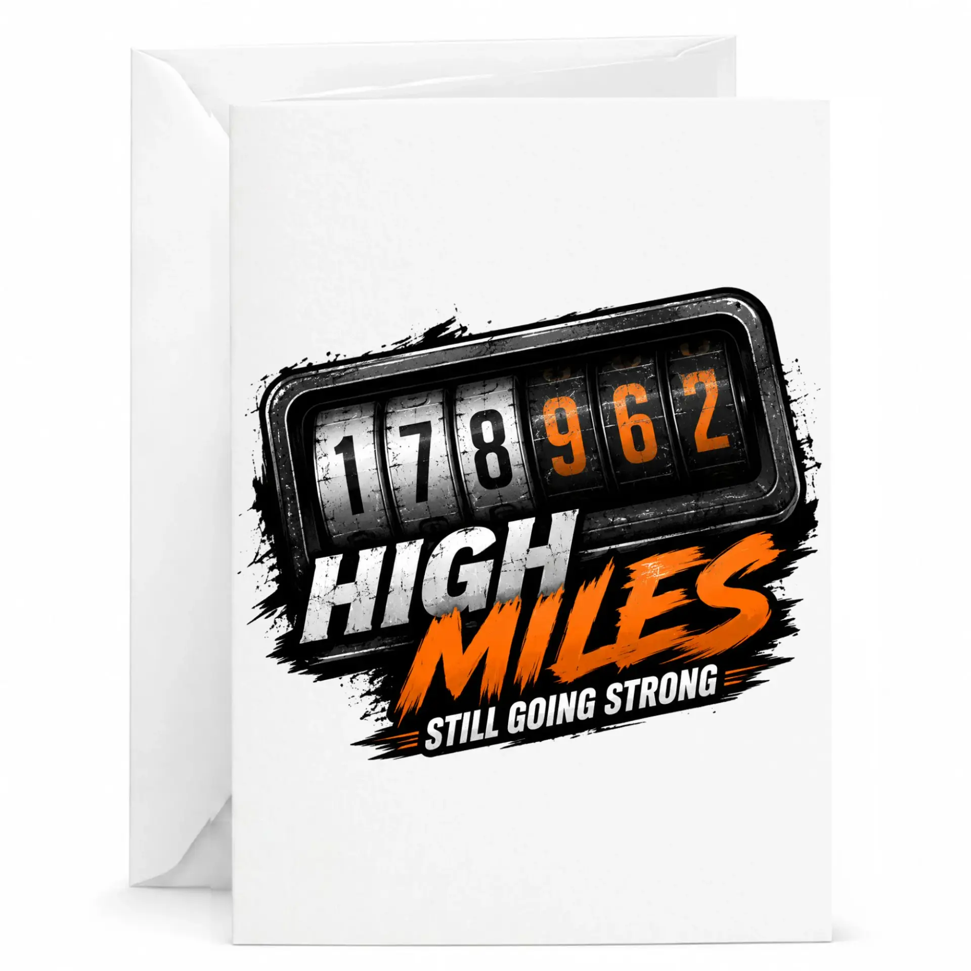 Funny Birthday Card High Miles Still Going Strong Greeting Card for Milestone Age Celebration and Humor