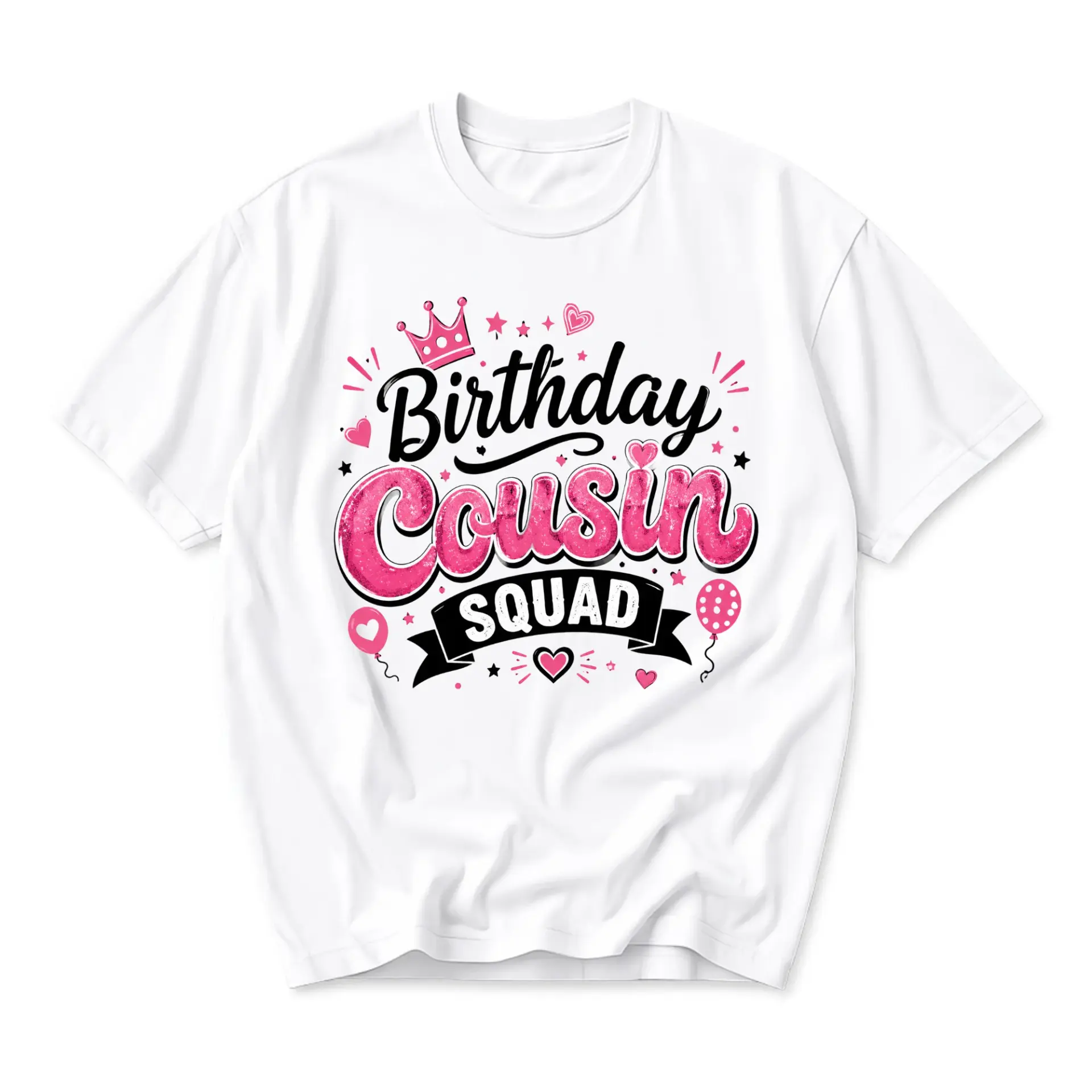 Graphic Tee Birthday Cousin Squad Shirt for Party Celebration Unisex Casual