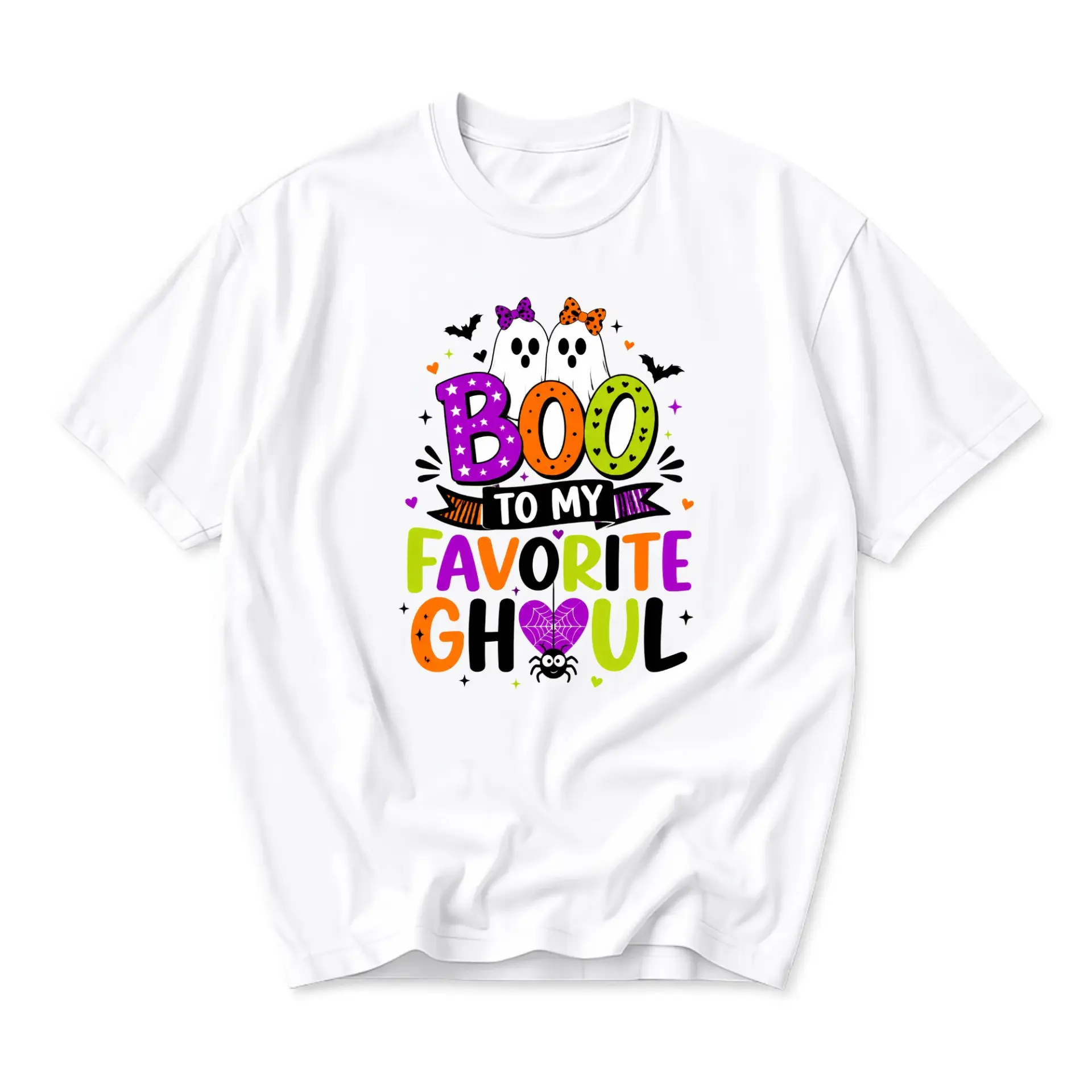 Graphic Tee Boo to My Favorite Ghoul Halloween Shirt Spooky Holiday Apparel for Men and Women Casual Short Sleeve Top