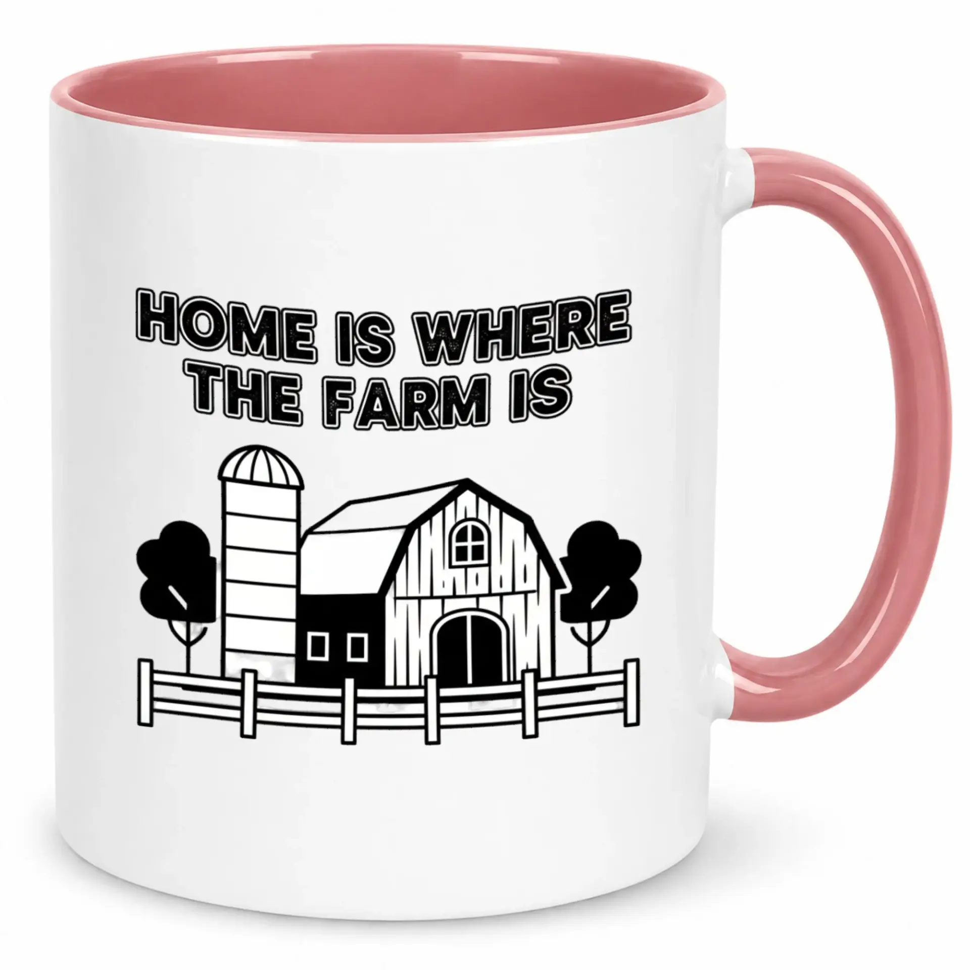 Style Ceramic Coffee Mug with 'home Is Where the Farm Is' Design Rural Drinkware 11 Oz or 15 Oz
