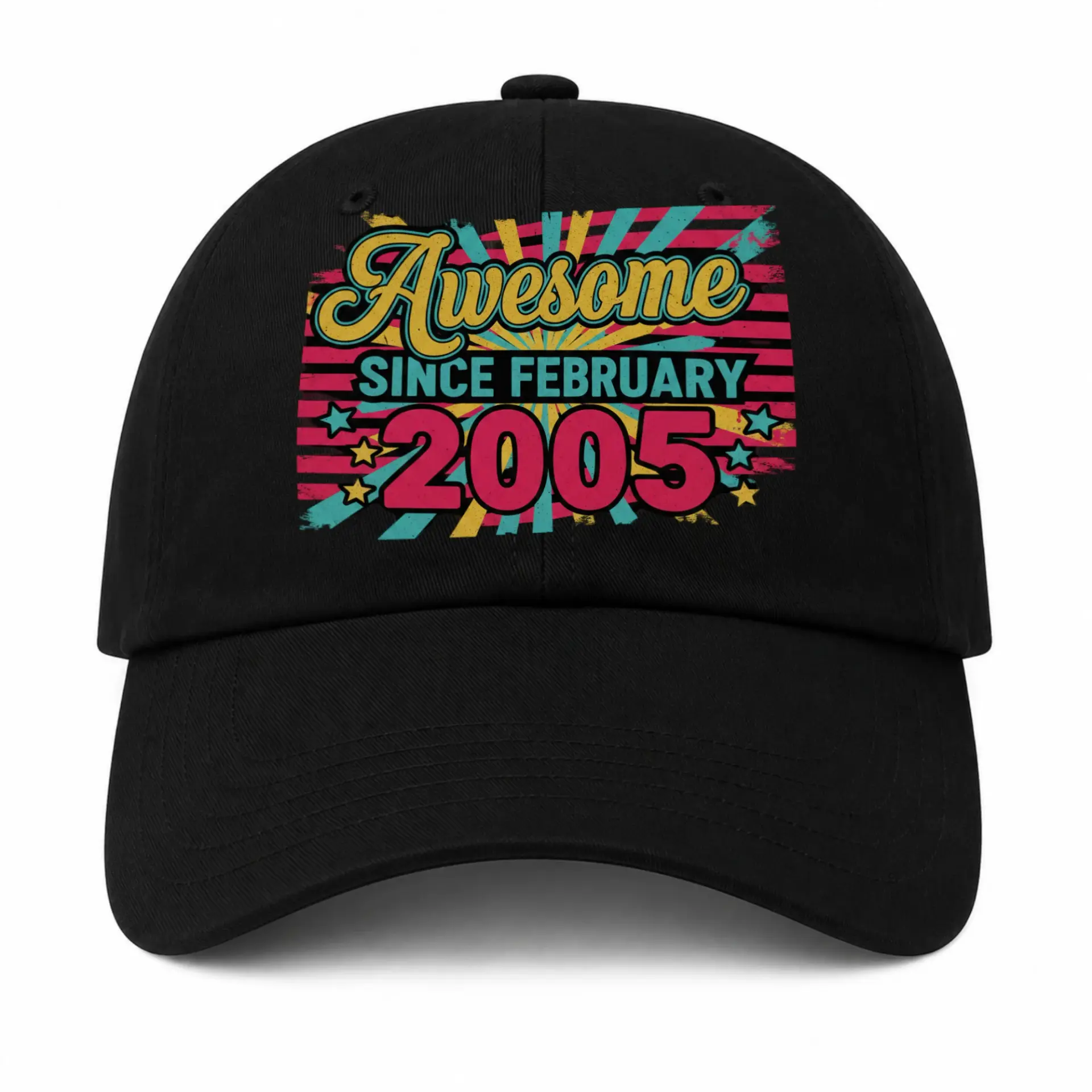 Dad Hat Awesome Since February 2005 Retro Design Cotton Baseball Cap