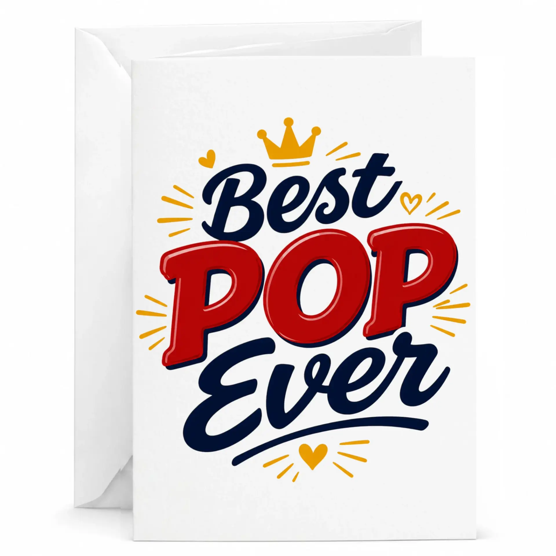 Greeting Card Best Pop Ever Decorative Design for Father or Grandfather Appreciation and Celebratory Occasions
