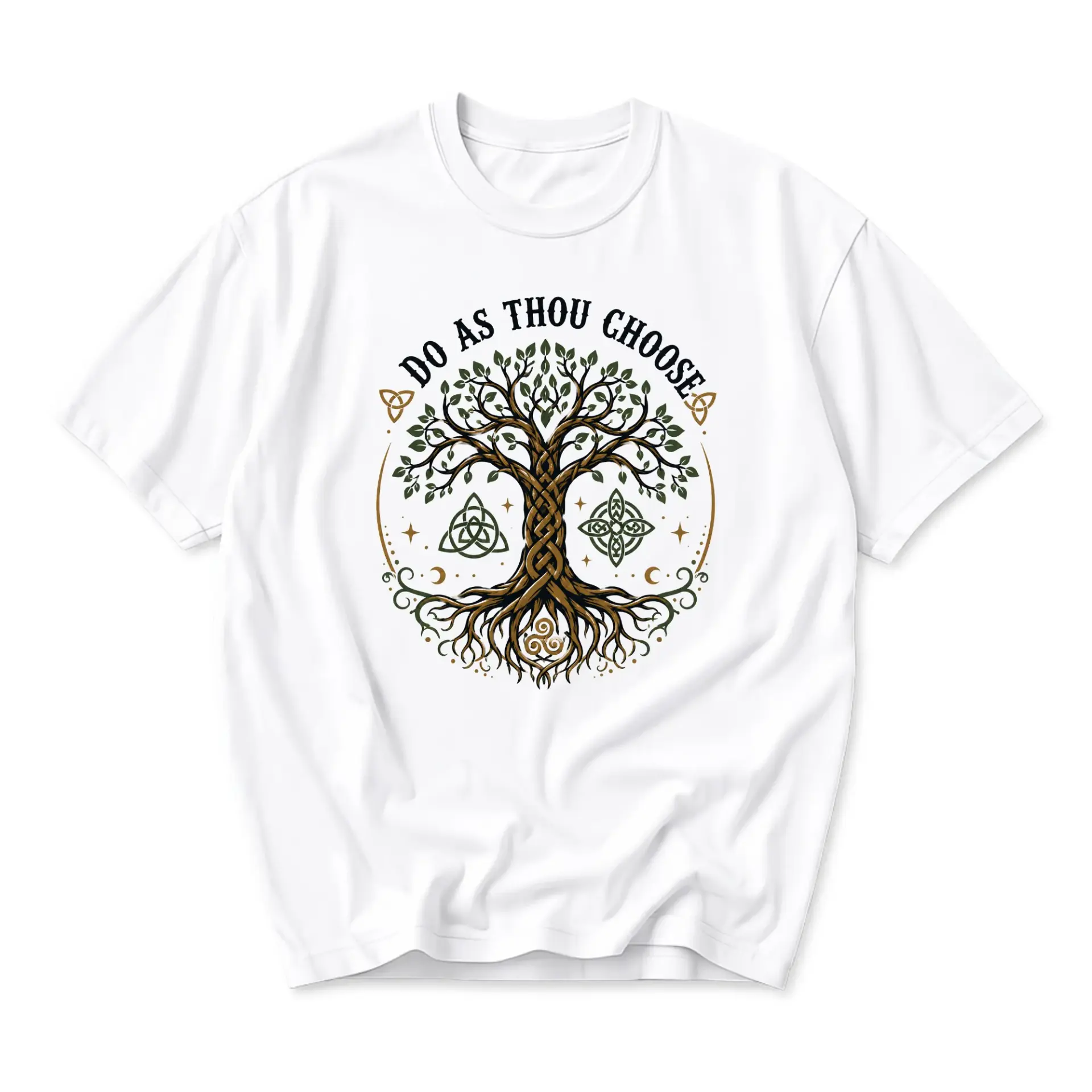 T-shirt Do as Thou Choose Tree of Life Graphic Tee Unisex Casual Crew Neck Short Sleeve Cotton Blend Apparel