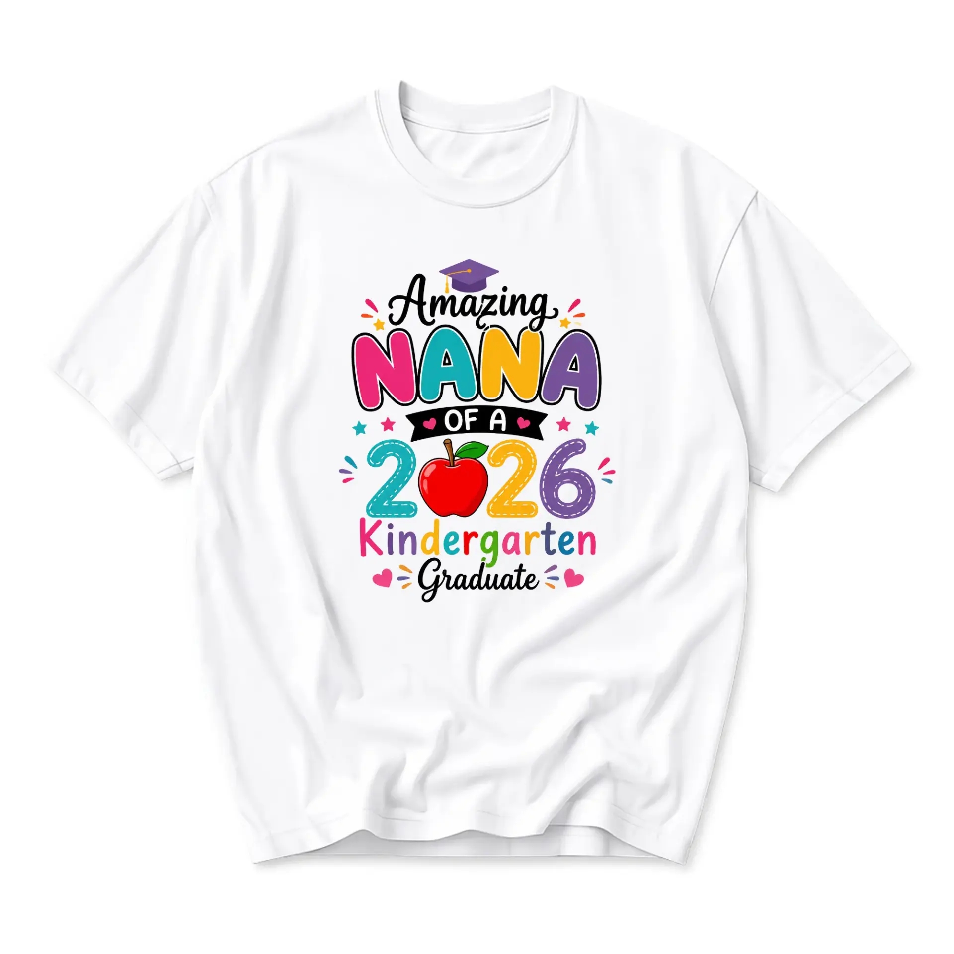 Funny Shirt Amazing Nana of a 2026 Kindergarten Graduate Unisex Graphic Printed T-Shirt Casual Everyday Apparel