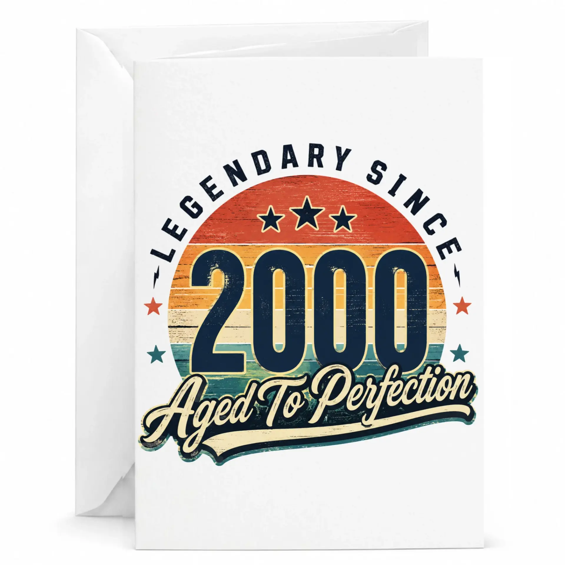 Birthday Card Legendary Since 2000 Aged to Perfection Greeting Card Retro Vintage Style Funny Milestone Celebration