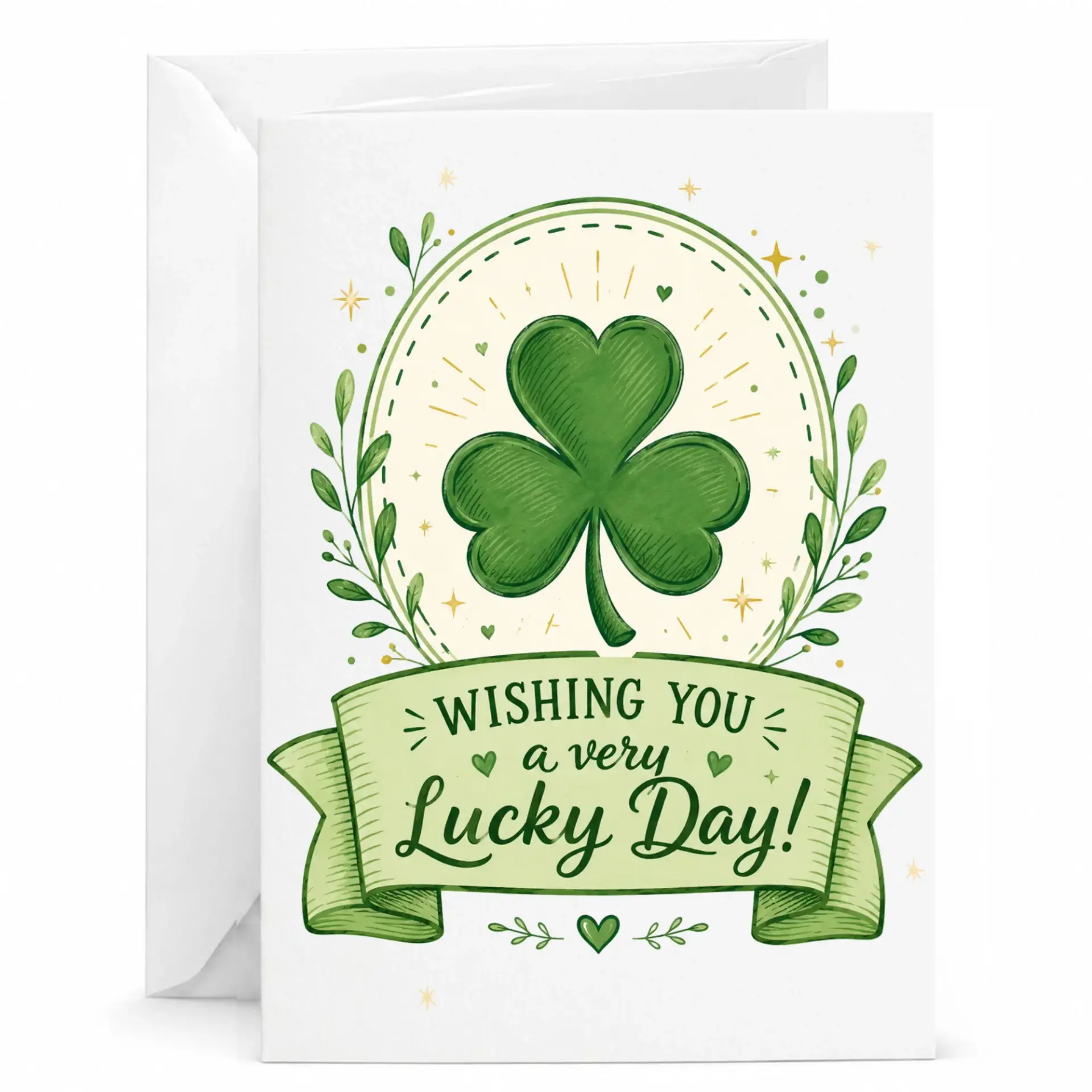 Lucky Shamrock Greeting Card for Good and Best Wishes