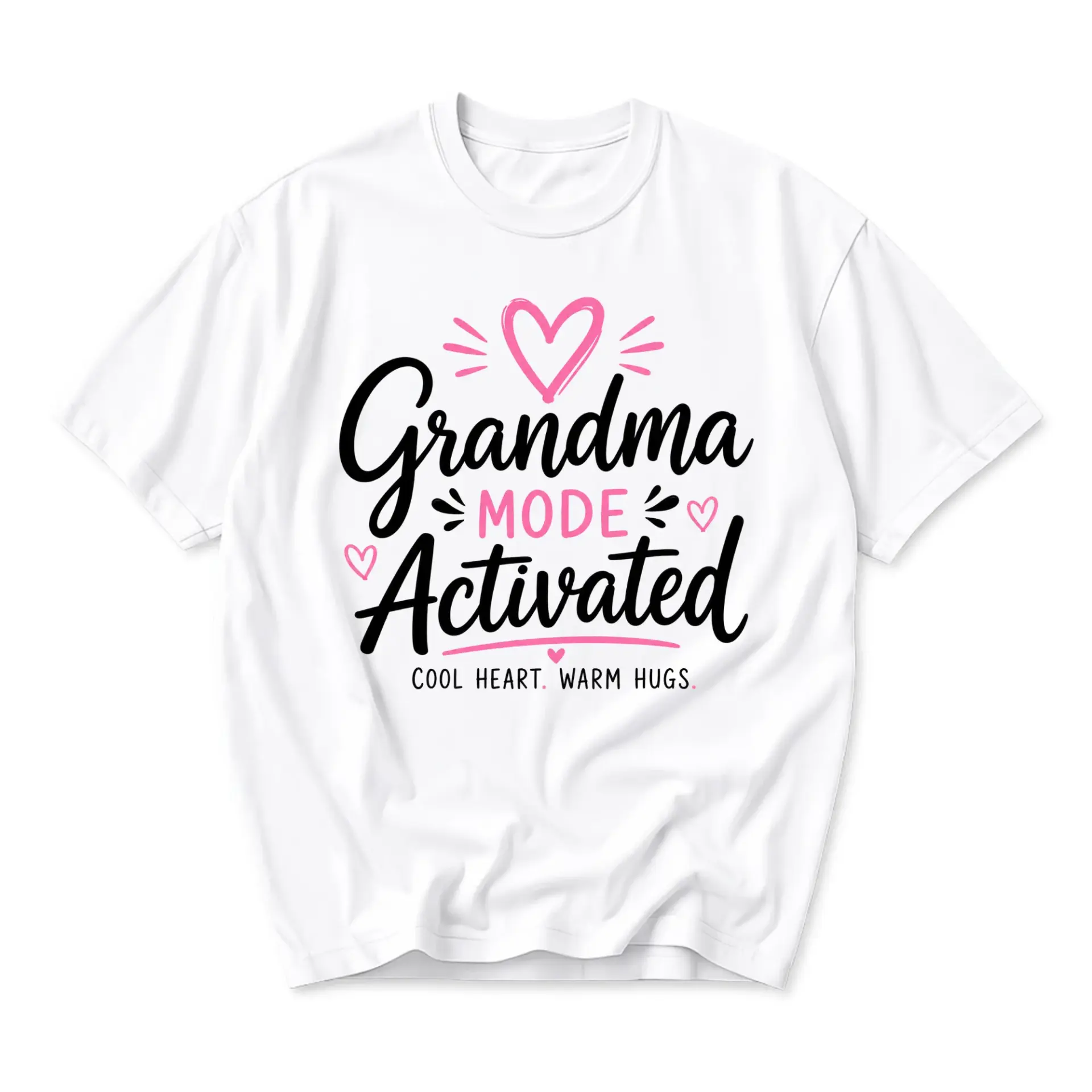 Graphic Tee Grandma Mode Activated Shirt Cute Heart Design Unisex Cotton