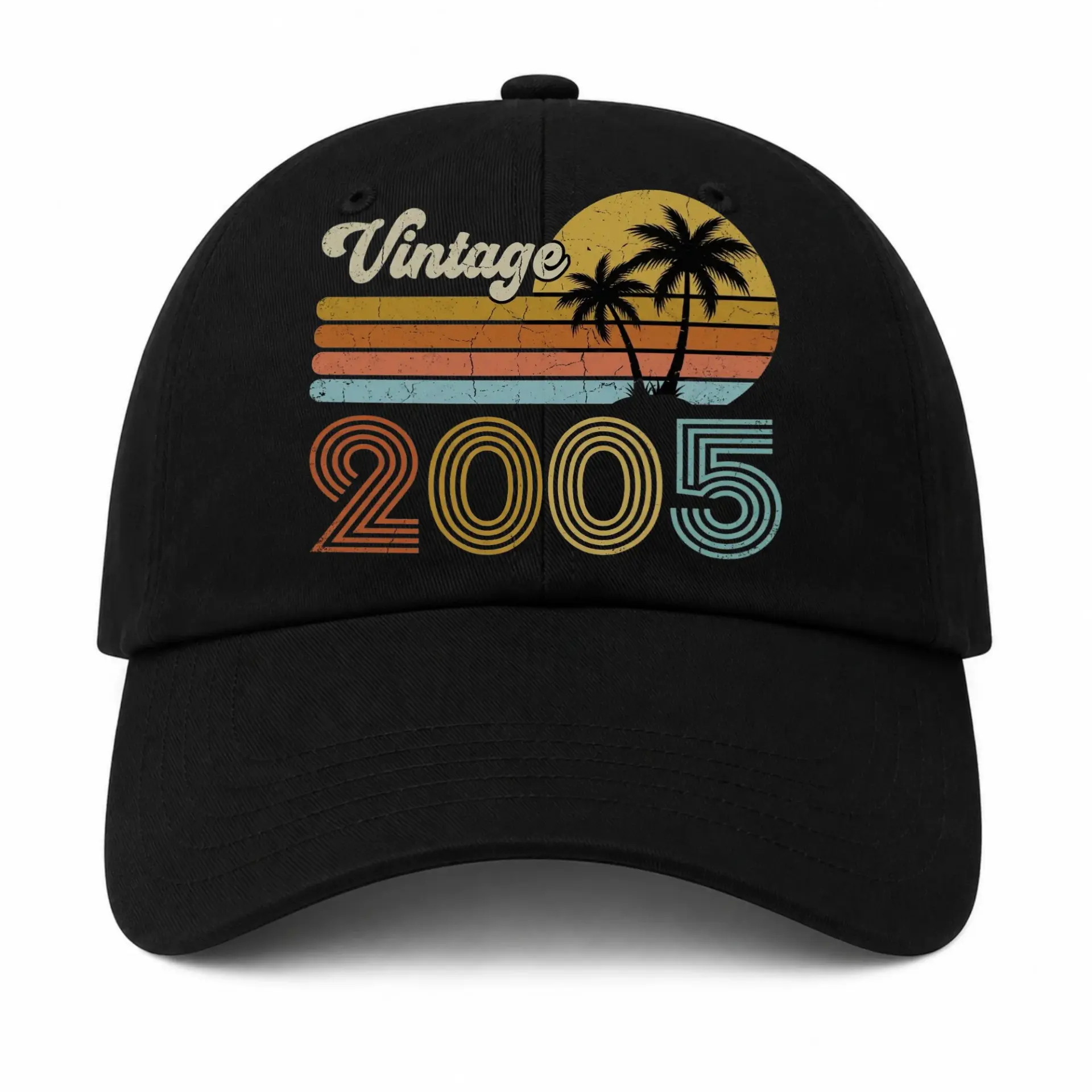 Vinyl Sticker Pack Vintage 2005 Retro Sunset Palm Tree Graphic Decal Set for Laptops Water Bottles and Daily Personal Items