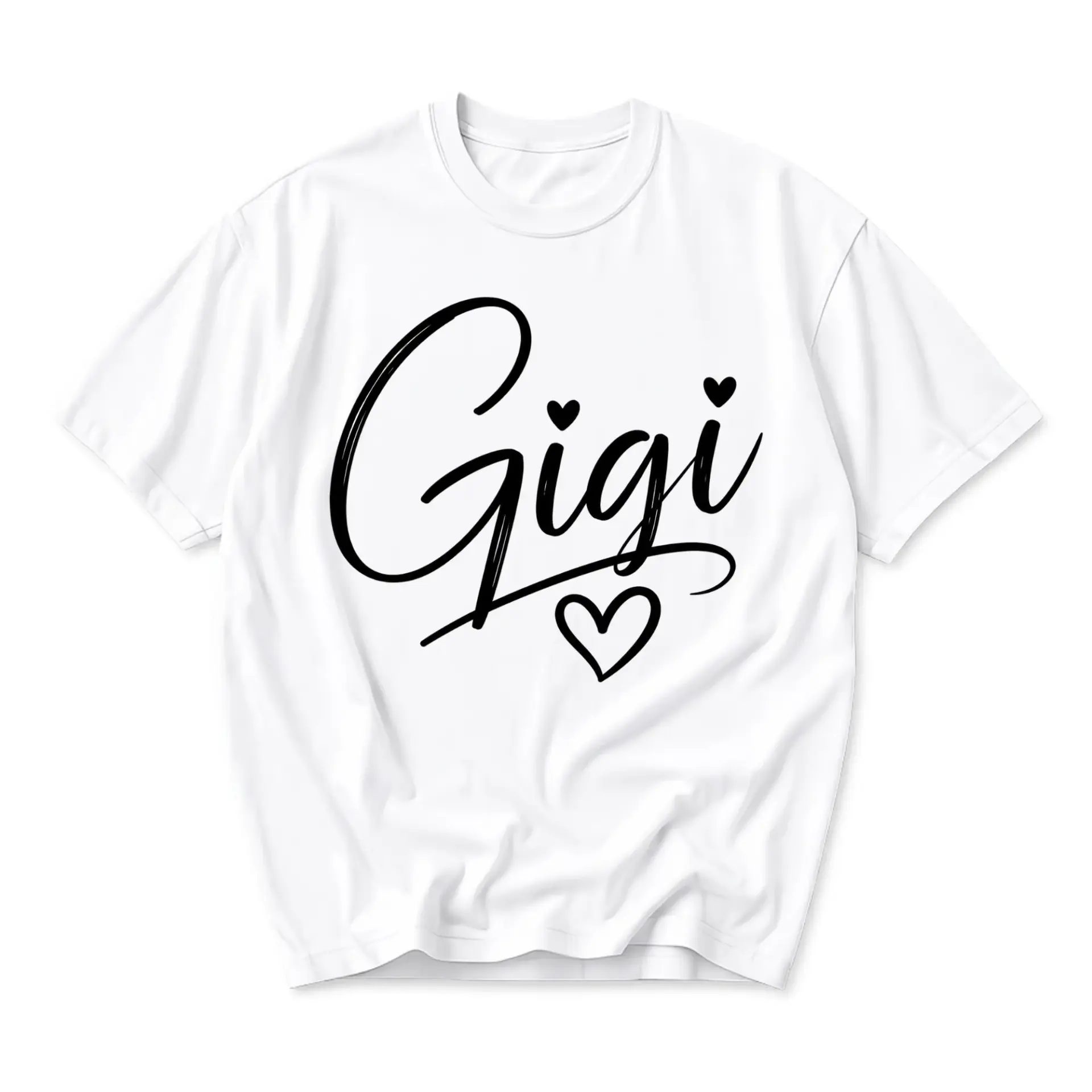 Graphic Tee Unisex Crew Neck T-Shirt Featuring Custom Gigi Script