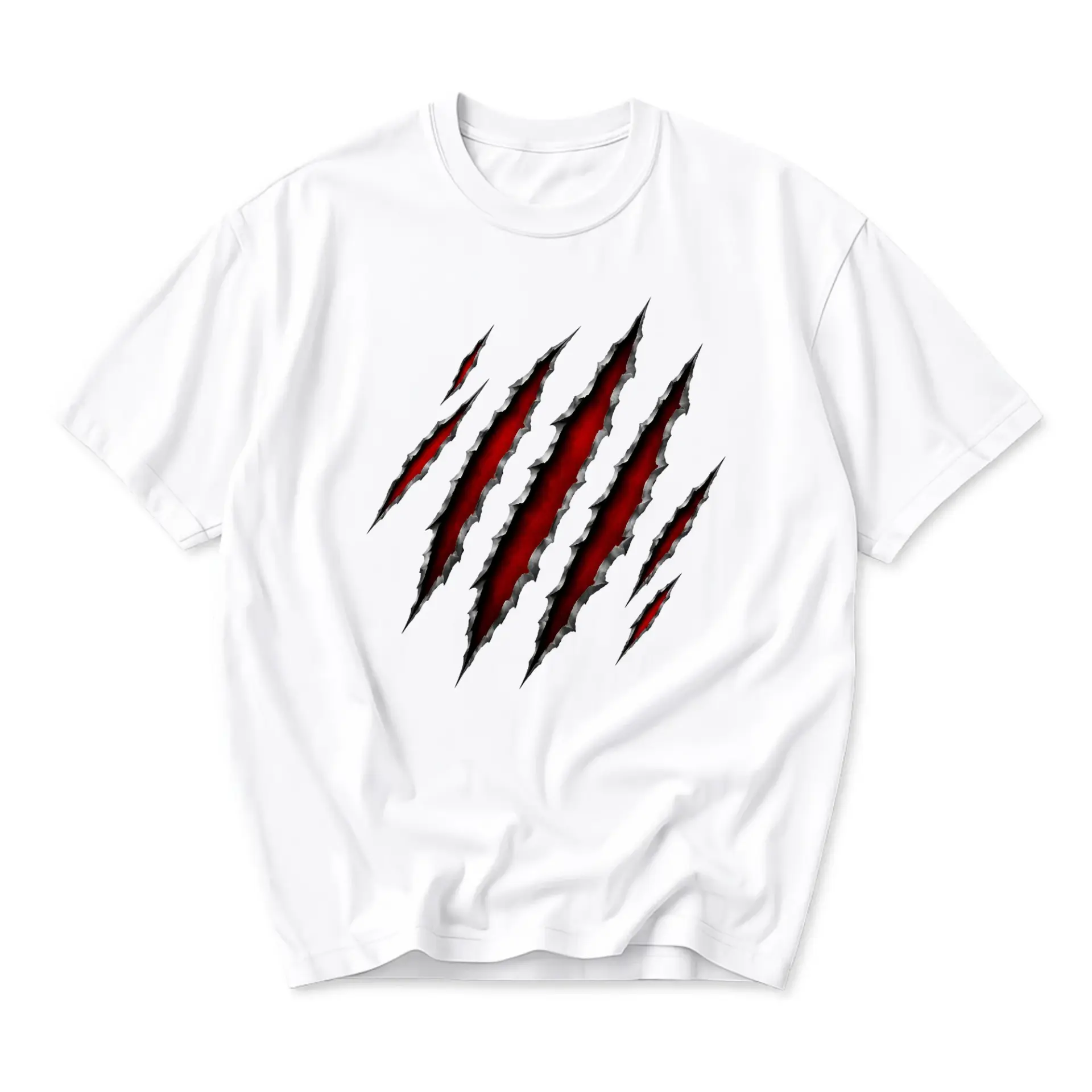 Graphic Tee Claw Mark Design Unisex Short Sleeve Crew Neck Cotton Casual Everyday Apparel for Men and Women
