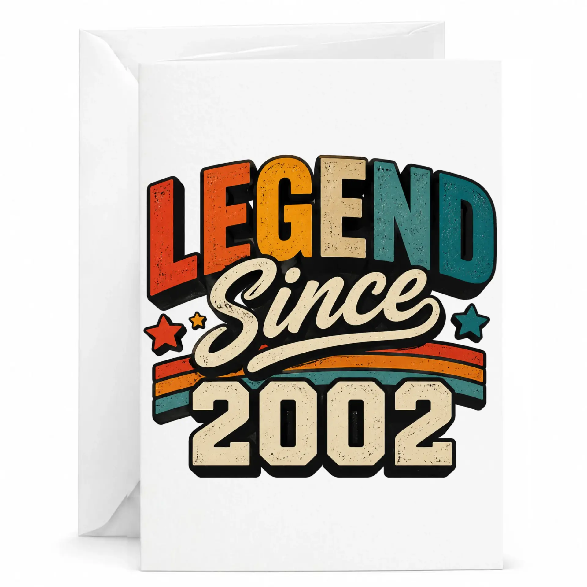Birthday Card Legend Since 2002 Funny Vintage Retro Greeting Card with Envelope for Milestone Birthday Celebration