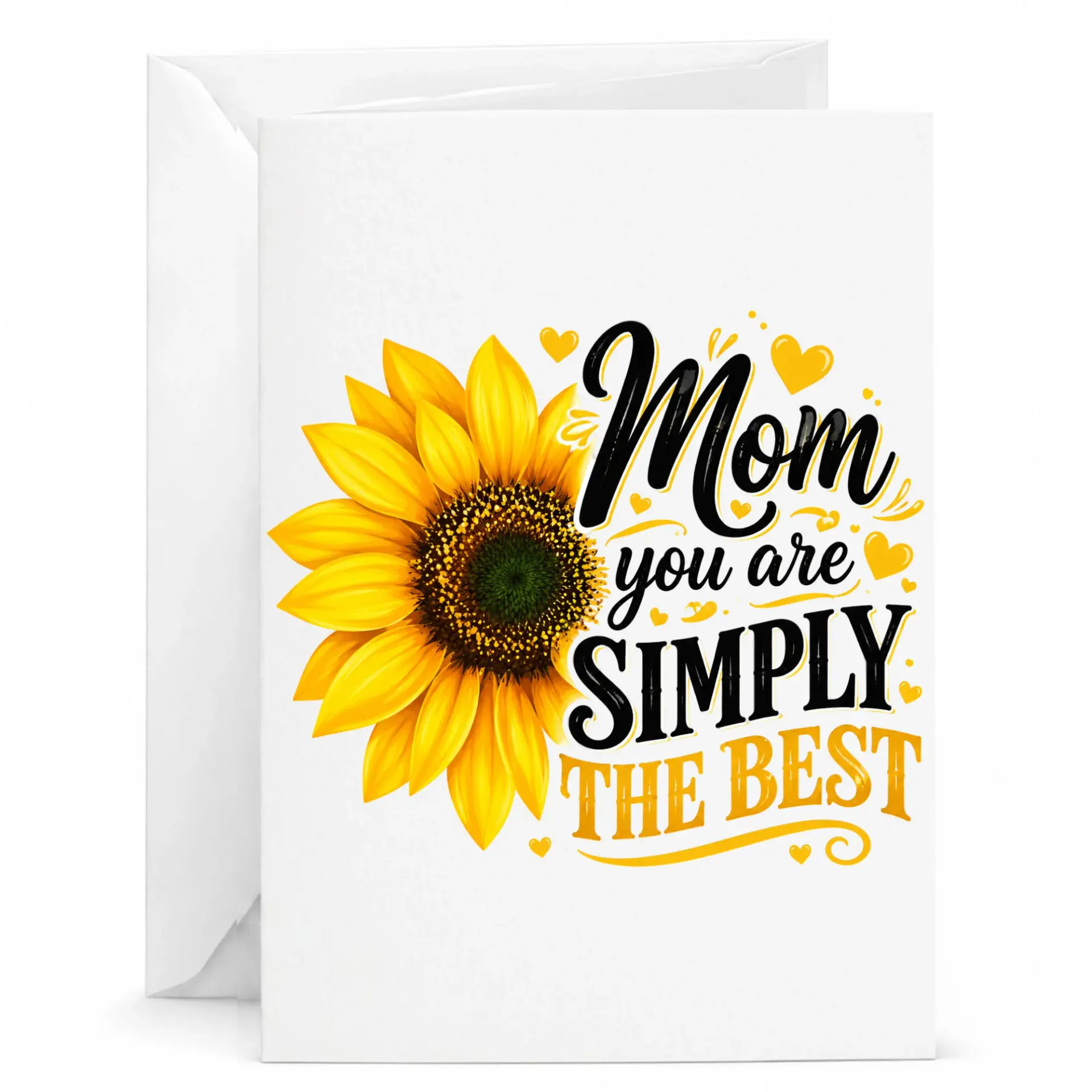 Greeting Card for Mom with Sunflower Design Appreciation and Encouragement Sentiment for Special Occasions