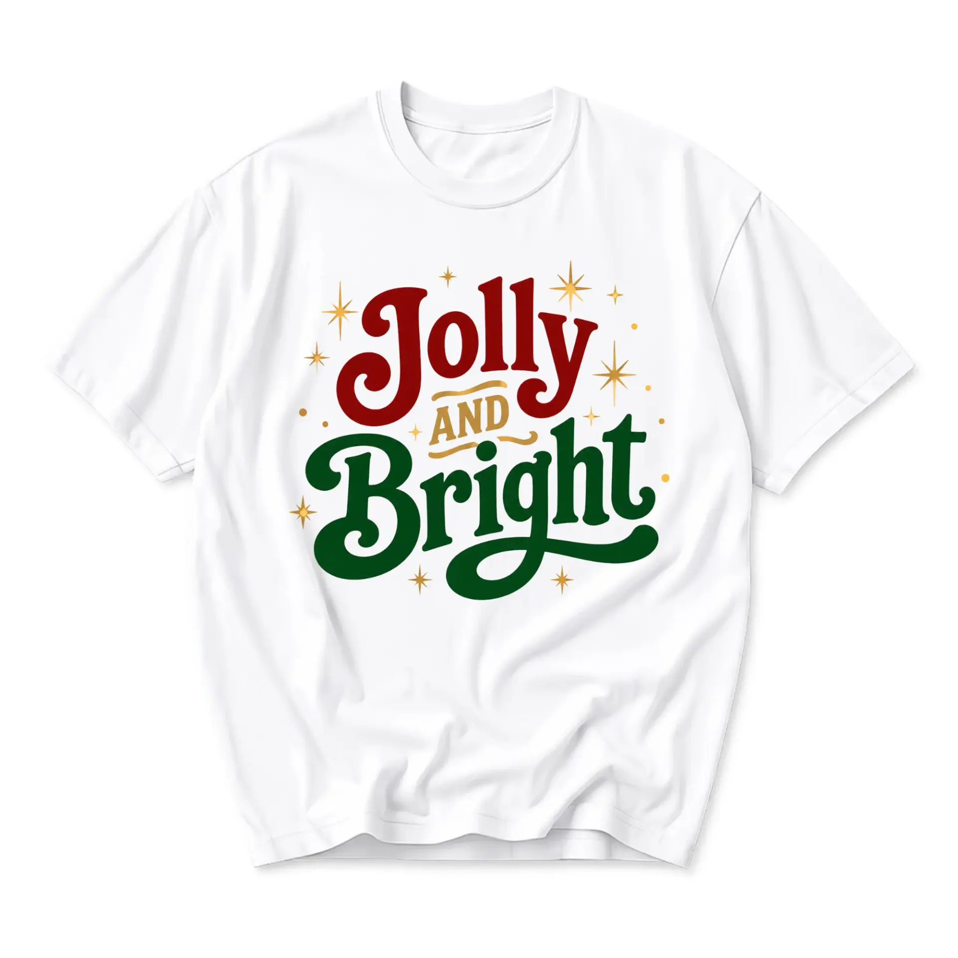 Graphic Tee Jolly and Bright Holiday Season Unisex Cotton Crew Neck Casual