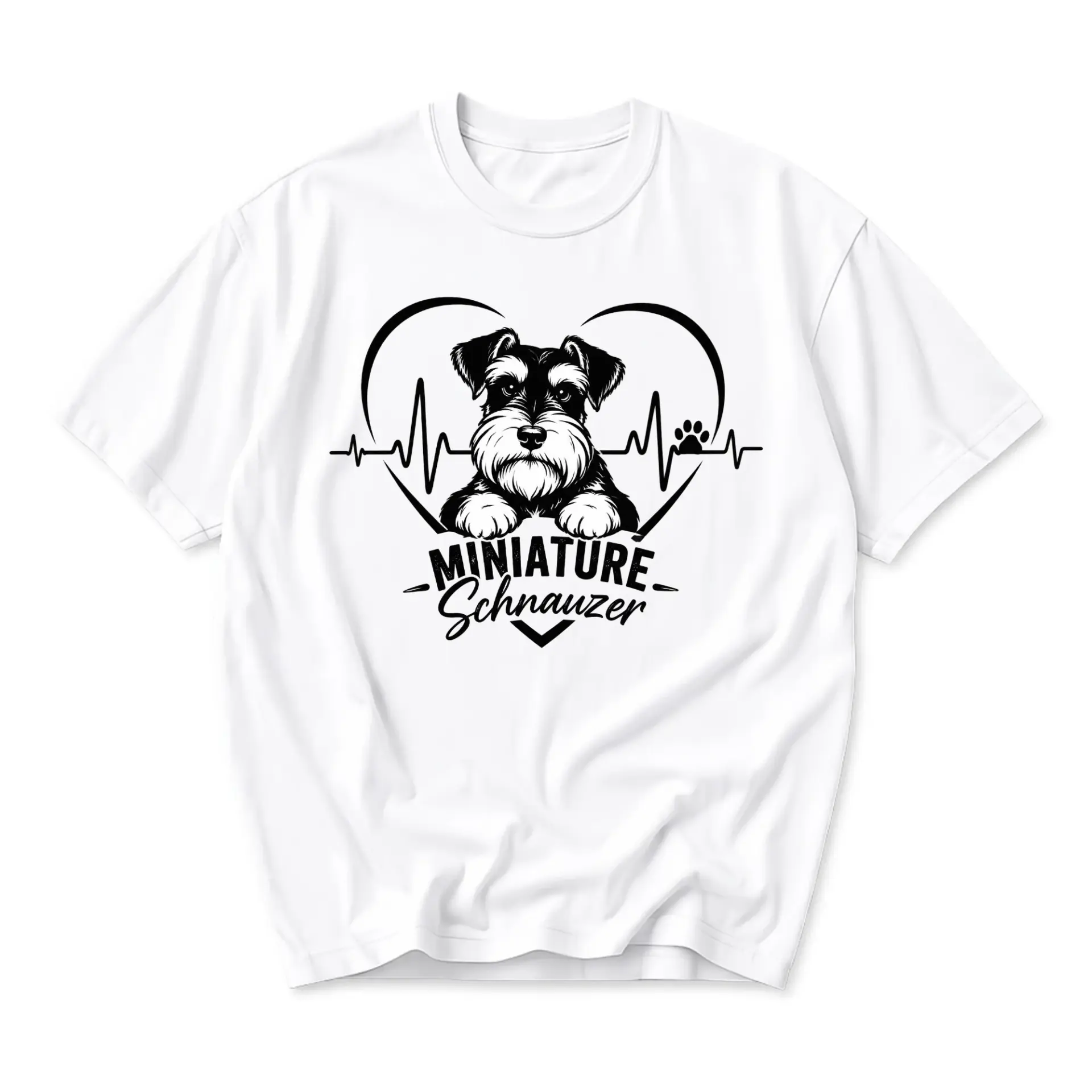 Graphic Tee Miniature Schnauzer Heartbeat Dog Lover Unisex Casual Crew Neck