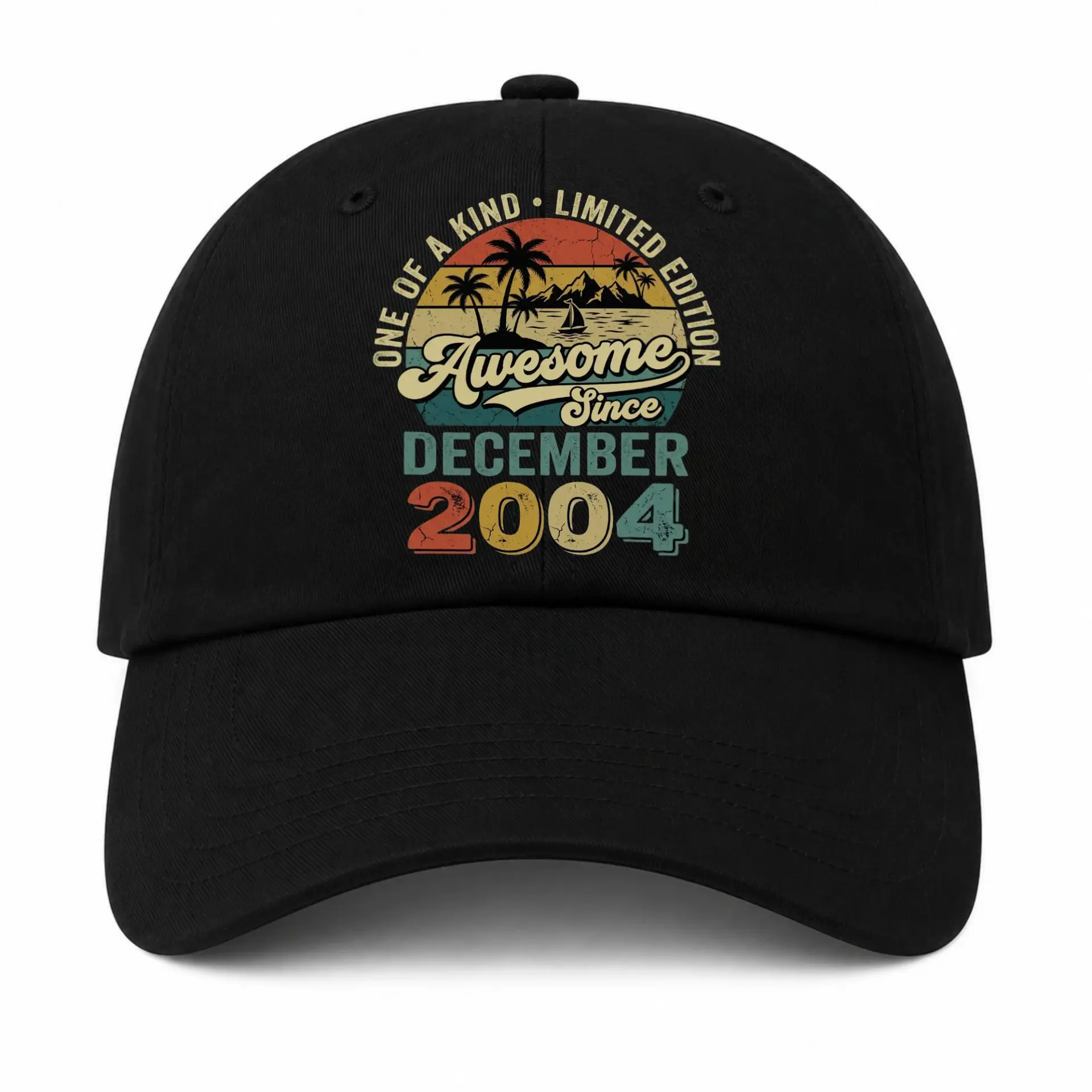 Baseball Cap Awesome Since December 2004 Vintage Sunset Graphic Hat