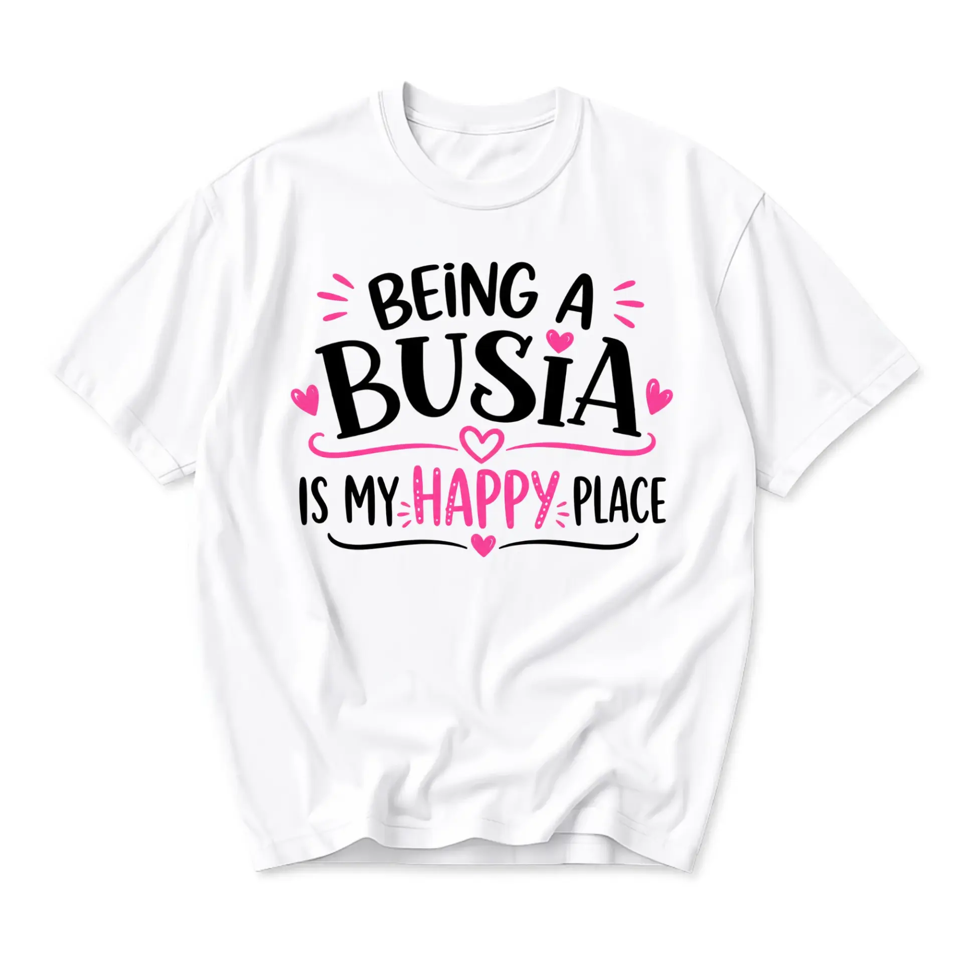 Graphic Tee Being a Busia Is My Shirt Unisex Casual Crew Neck Soft Cotton Apparel for Grandmothers