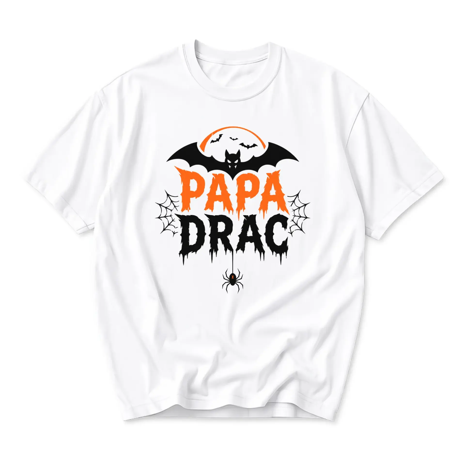 Graphic Tee Papa Drac Spooky Halloween T-Shirt Funny Seasonal Unisex Crew Neck Apparel for Casual Everyday Style