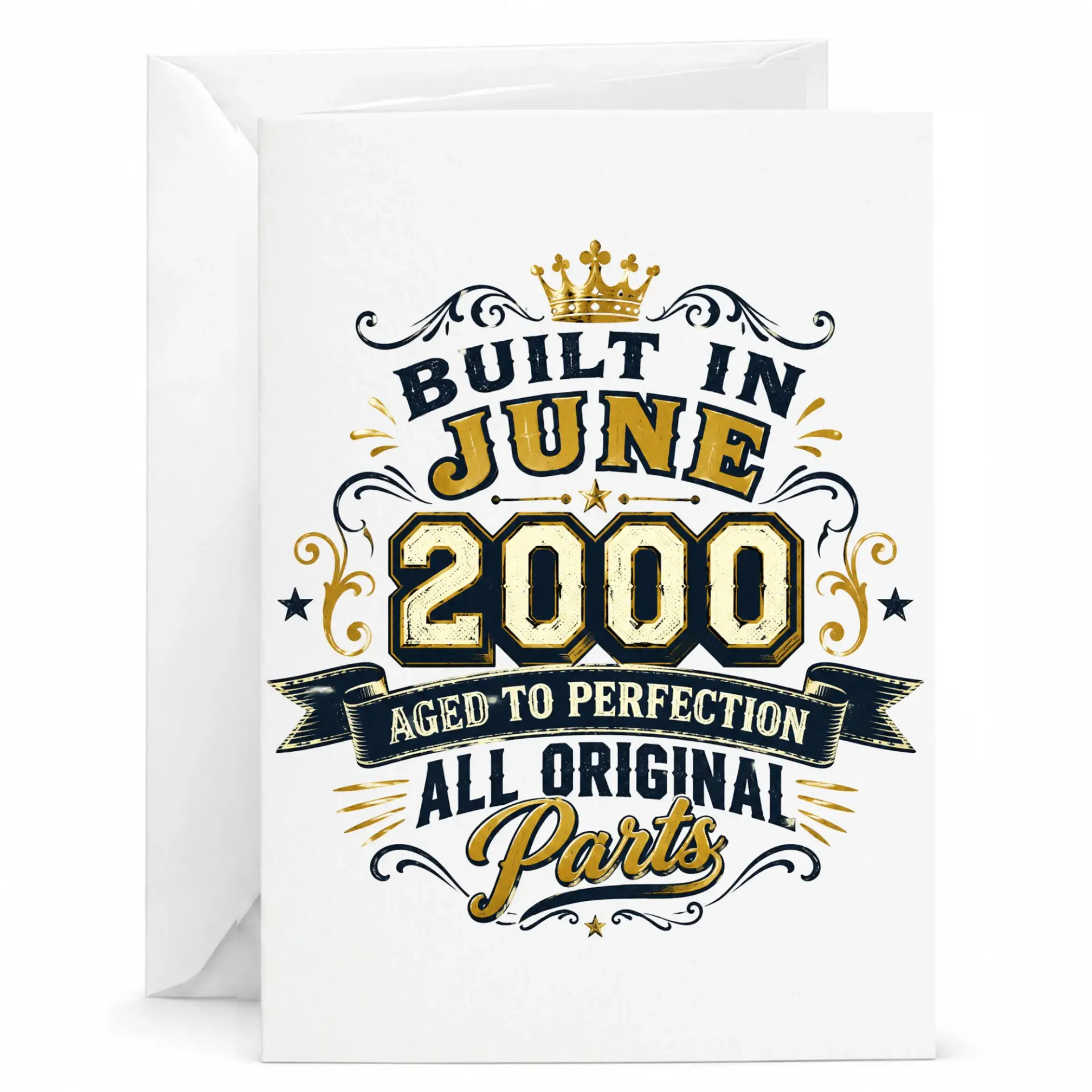 Birthday Card Built in June 2000 Aged to Perfection Funny Greeting Card for Milestone Birthday Celebration