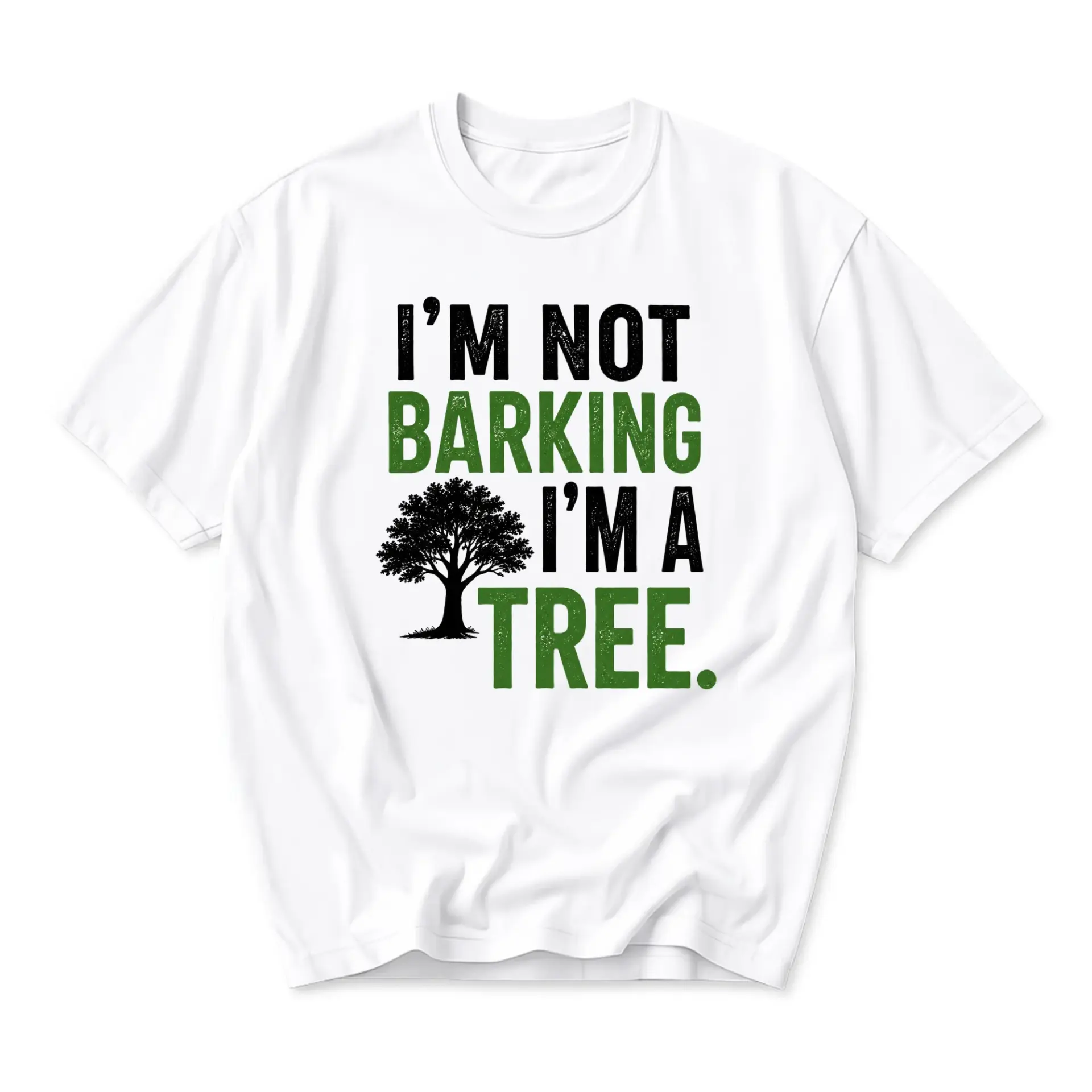 Funny Shirt I Am Not Barking I Am a Tree Graphic Tee Unisex Crew Neck Short Sleeve Casual Cotton Blend Apparel