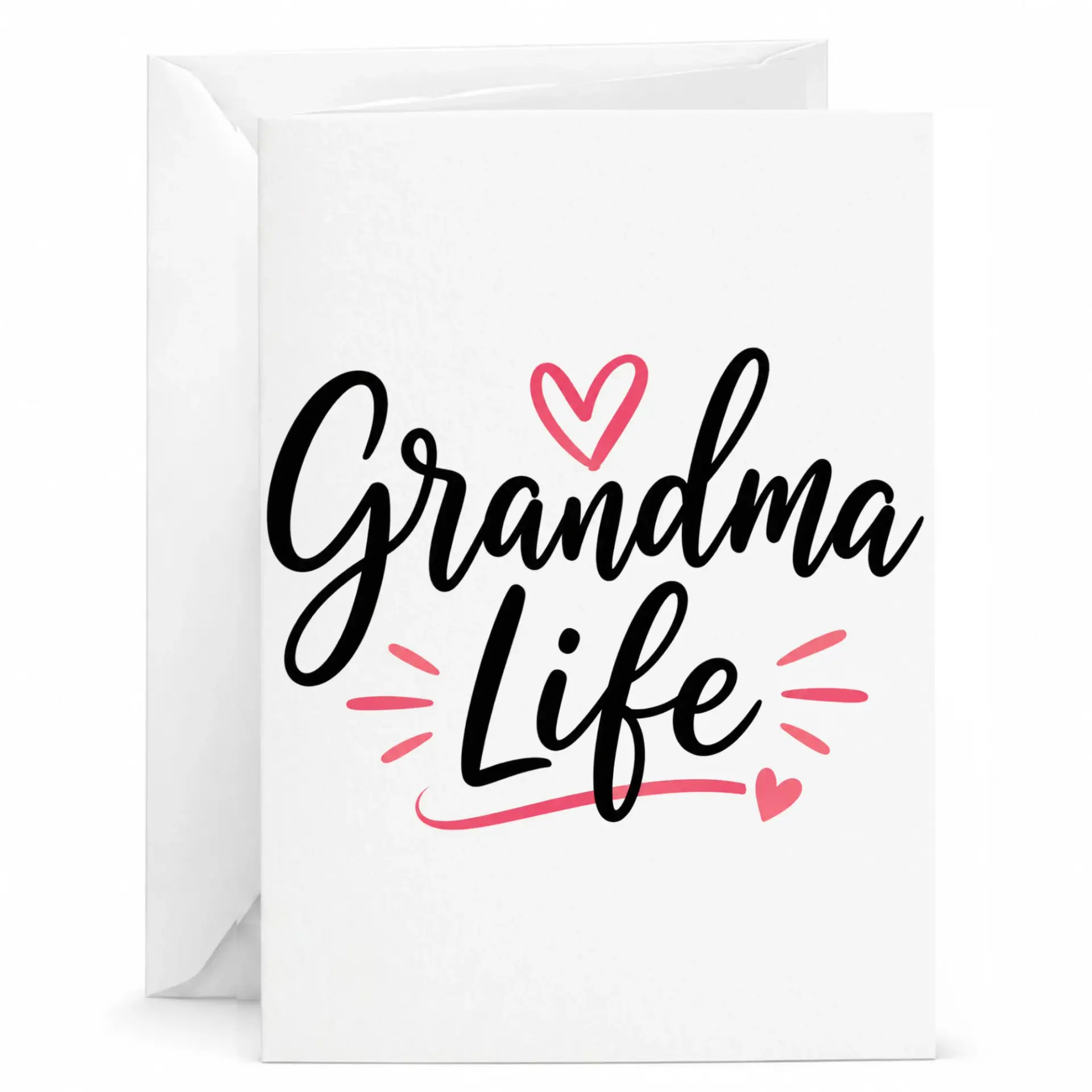 Greeting Card Grandma Life Heart Typography Design for Special Occasions and Appreciation