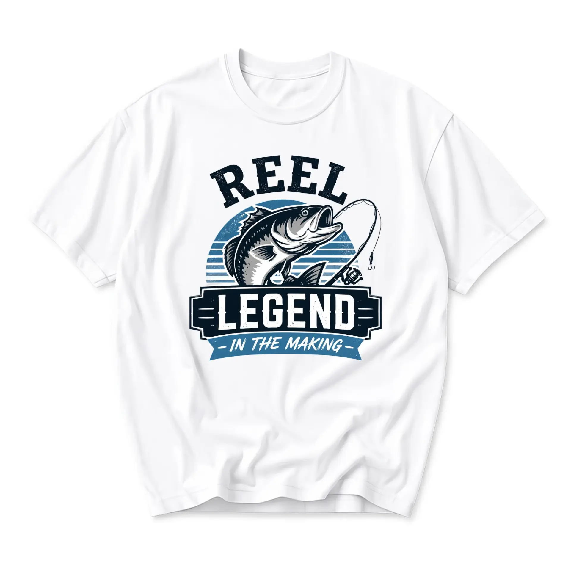 Graphic Tee Reel Legend in the Making Fishing Shirt Unisex Crew Neck Short Sleeve Casual Cotton Blend Apparel White