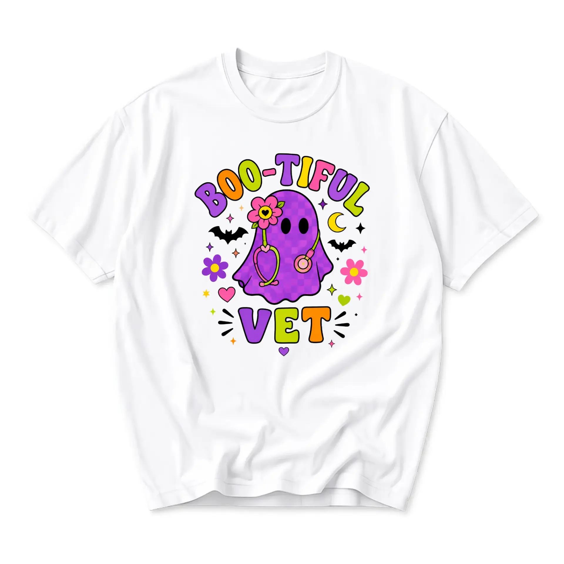 Funny Shirt Boo-Tiful Vet Graphic Tee Unisex Casual Apparel for Veterinarians and Veterinary Staff Halloween Style