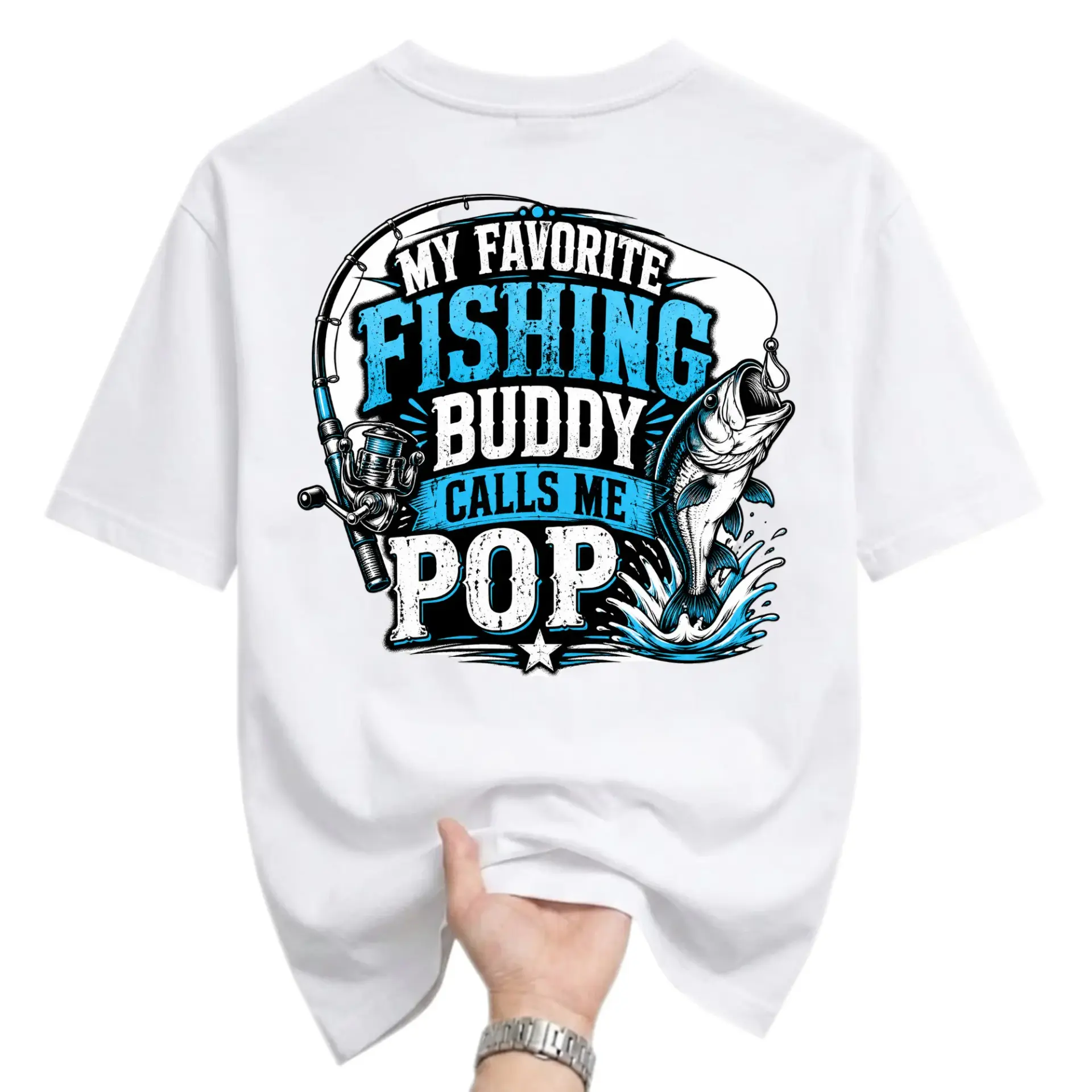 Funny Shirt for Grandpas Fishing Enthusiasts My Favorite Calls Me Graphic Tee Casual Unisex Top