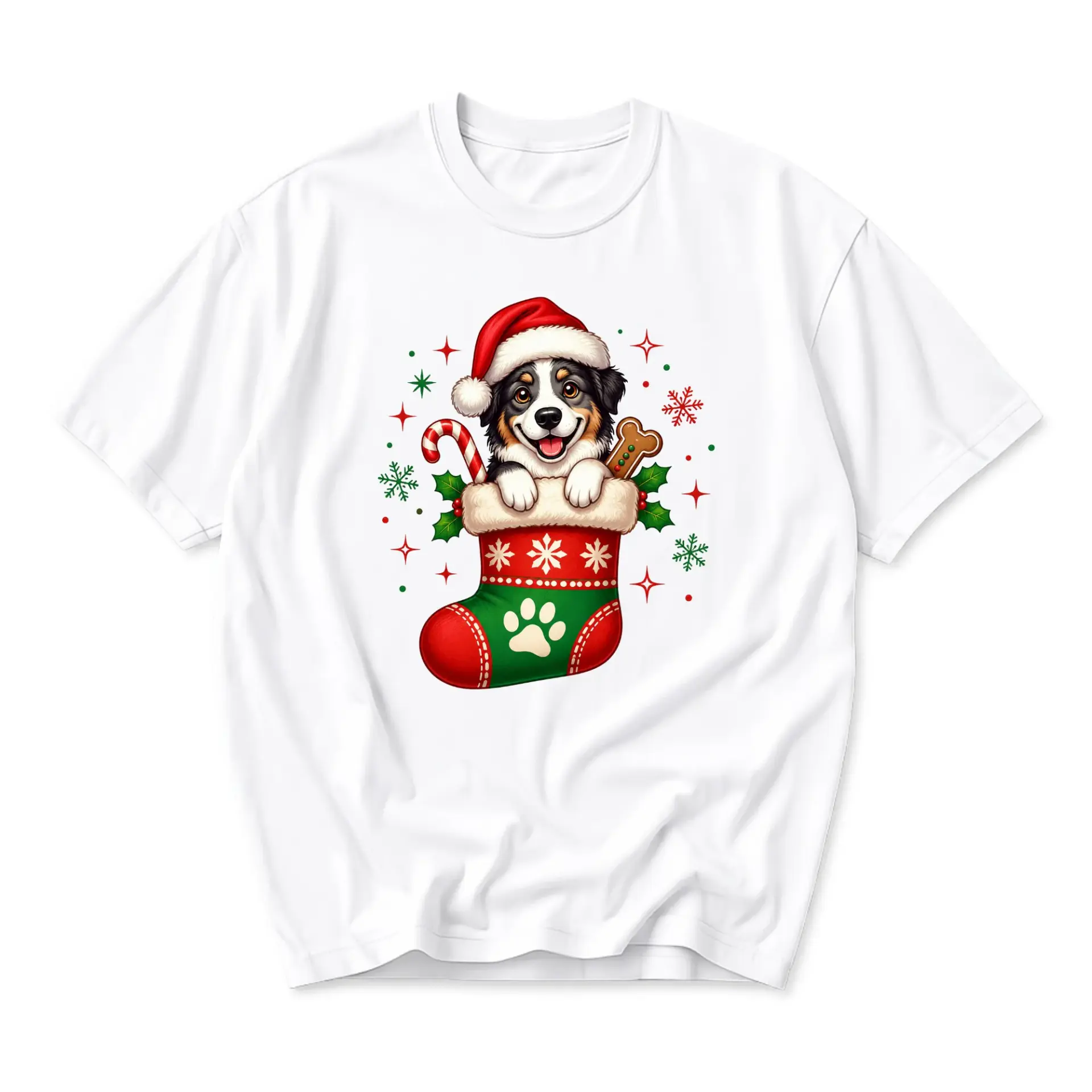 Graphic Tee Cute Australian Christmas Stocking Holiday Unisex Crew Neck