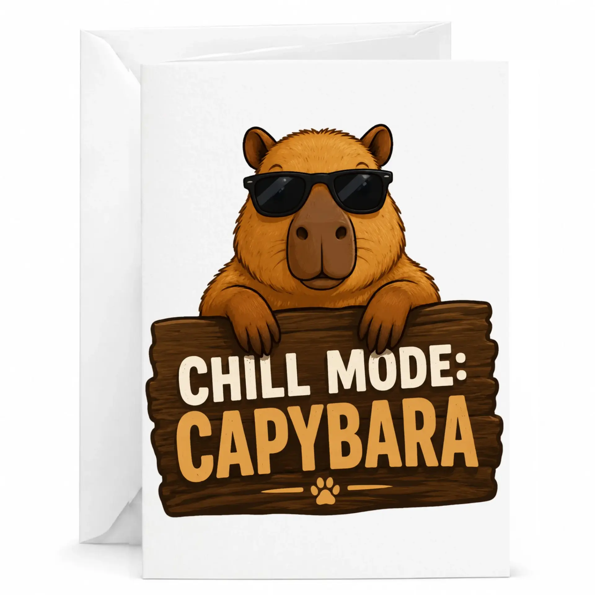 Funny Greeting Card Featuring Wearing Sunglasses with Wooden Sign Text Design for Any Occasion