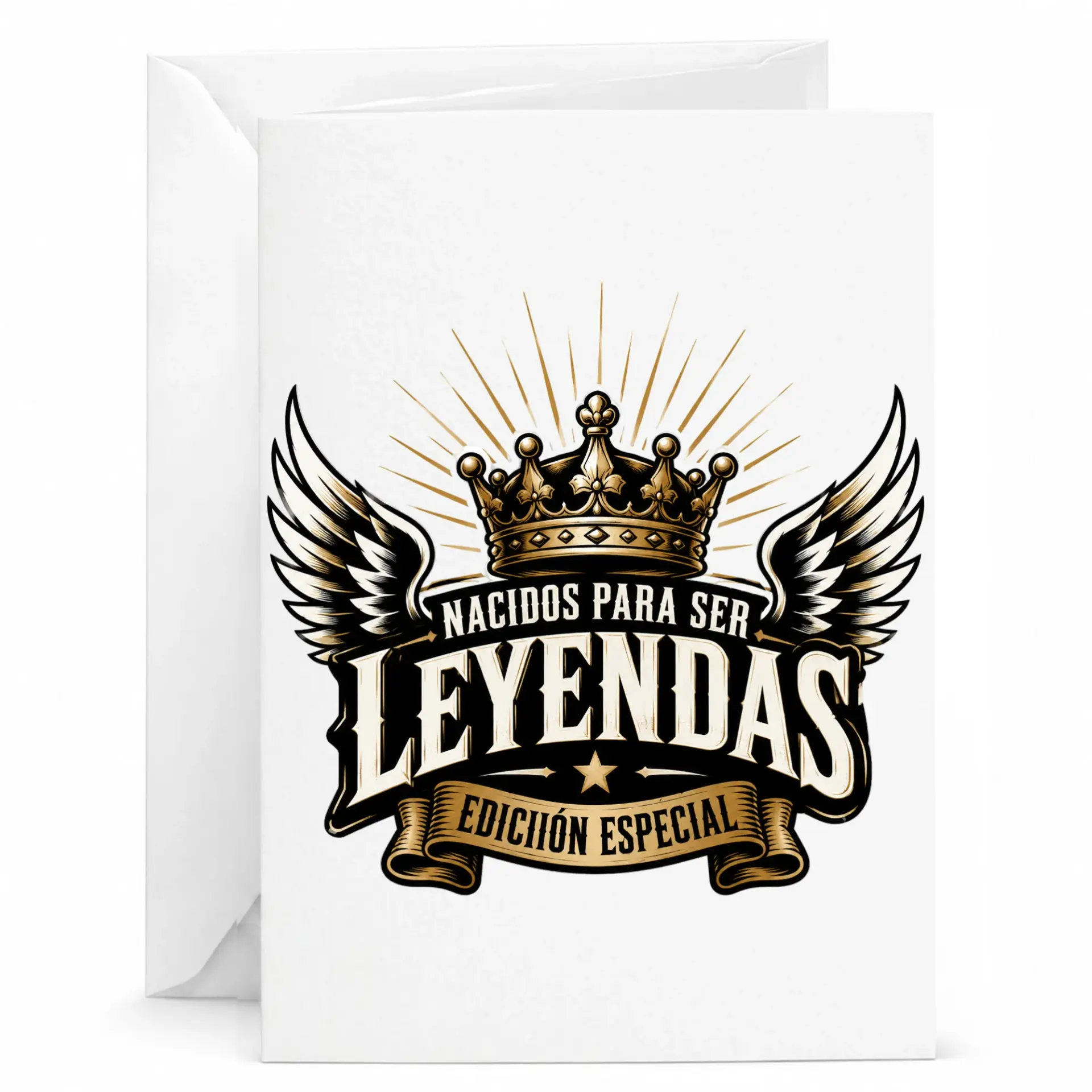 Greeting Card Nacidos Para Ser Leyendas Design Professional Printed Note Card with Matching Envelope for Special Occasions