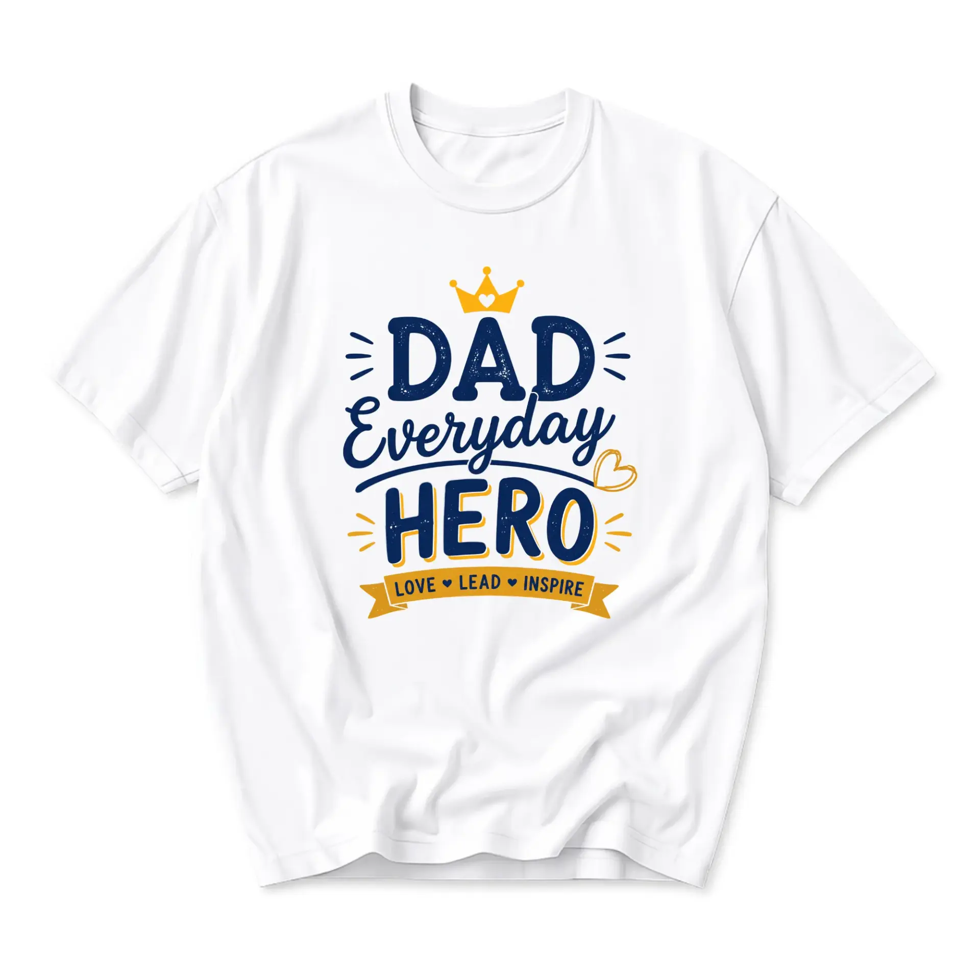 T-shirt Dad Everyday Hero Graphic Printed Tee Casual Unisex Crew Neck Top for Fathers Day Gifts and Everyday Wear
