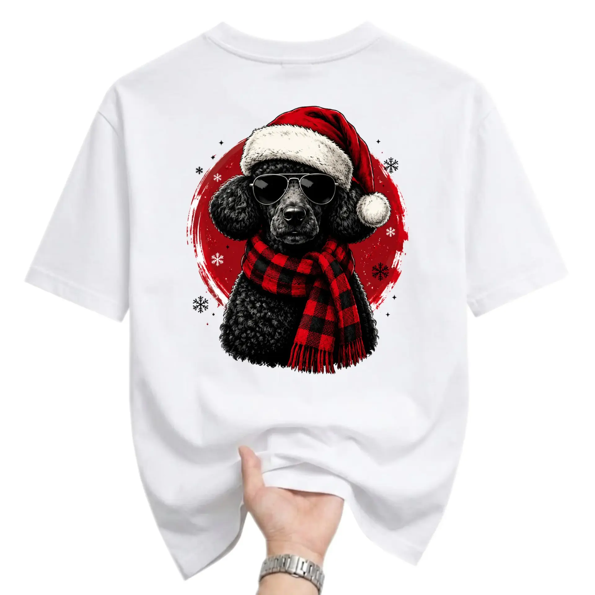 Funny Shirt Christmas Poodle Graphic Tee Holiday Dog Lover Apparel Festive