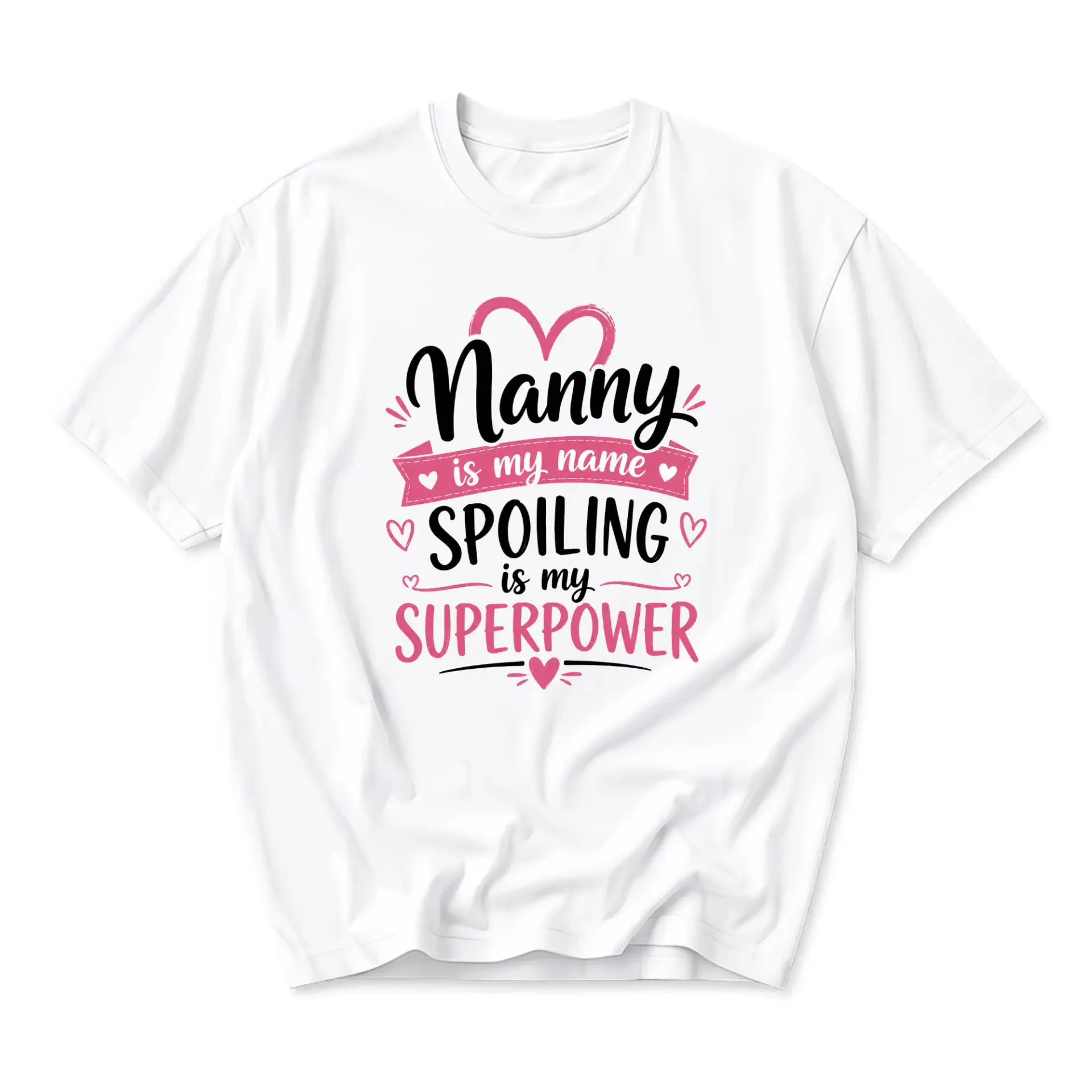 Funny Shirt Nanny Is My Name Spoiling Is My Superpower Graphic Tee Casual