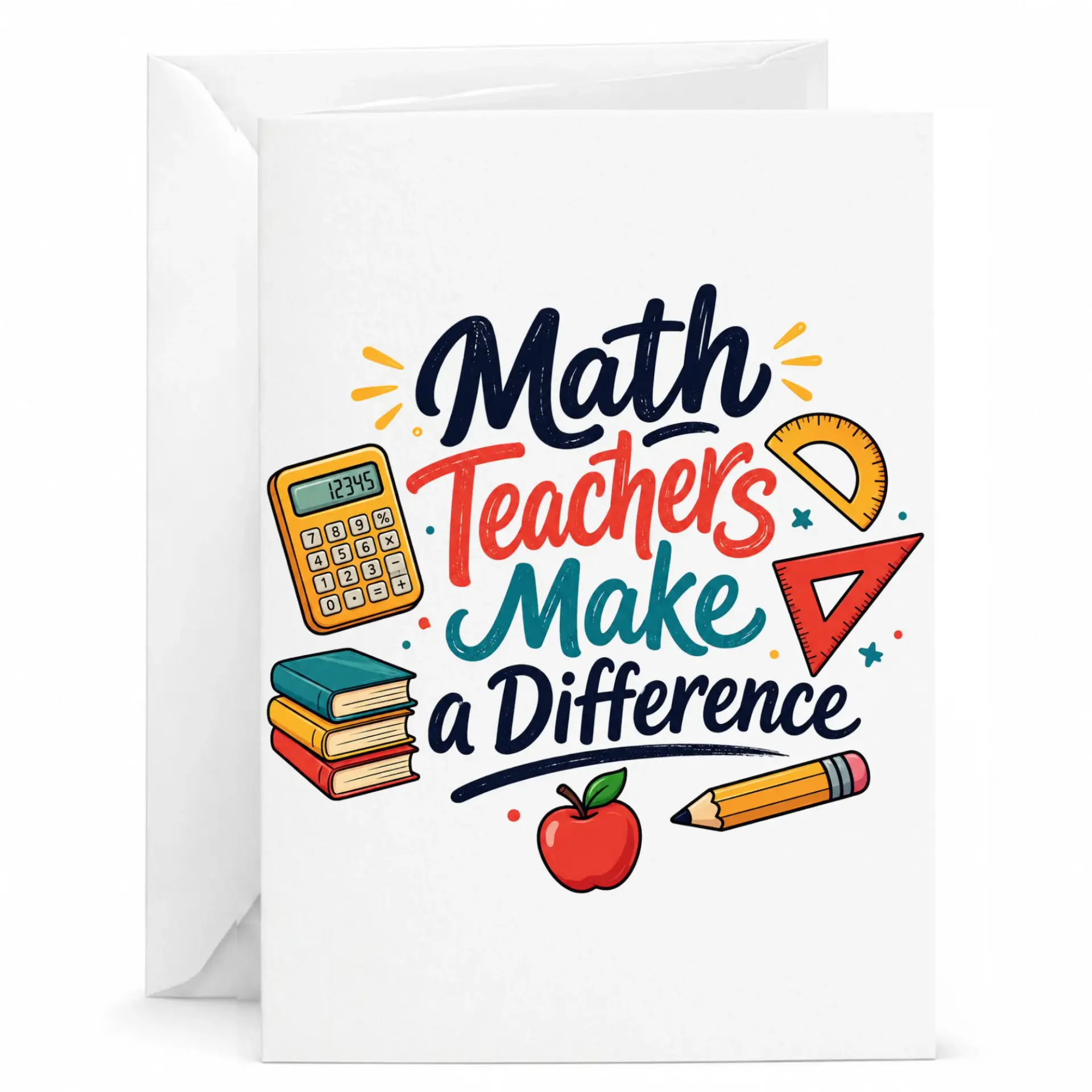 Greeting Card Math Teachers Make a Difference Appreciation Note