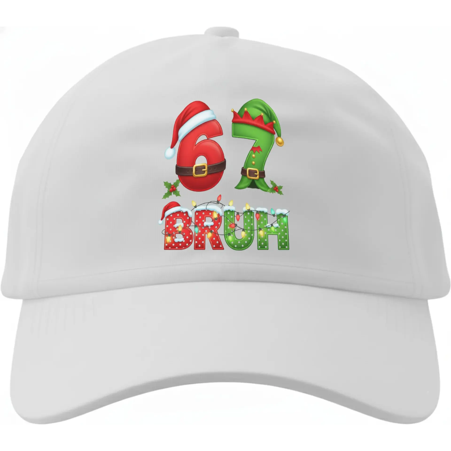 Baseball Cap Funny 67 Bruh Christmas Holiday Graphic Hat Low Profile Casual Cotton Unisex Adjustable Headwear