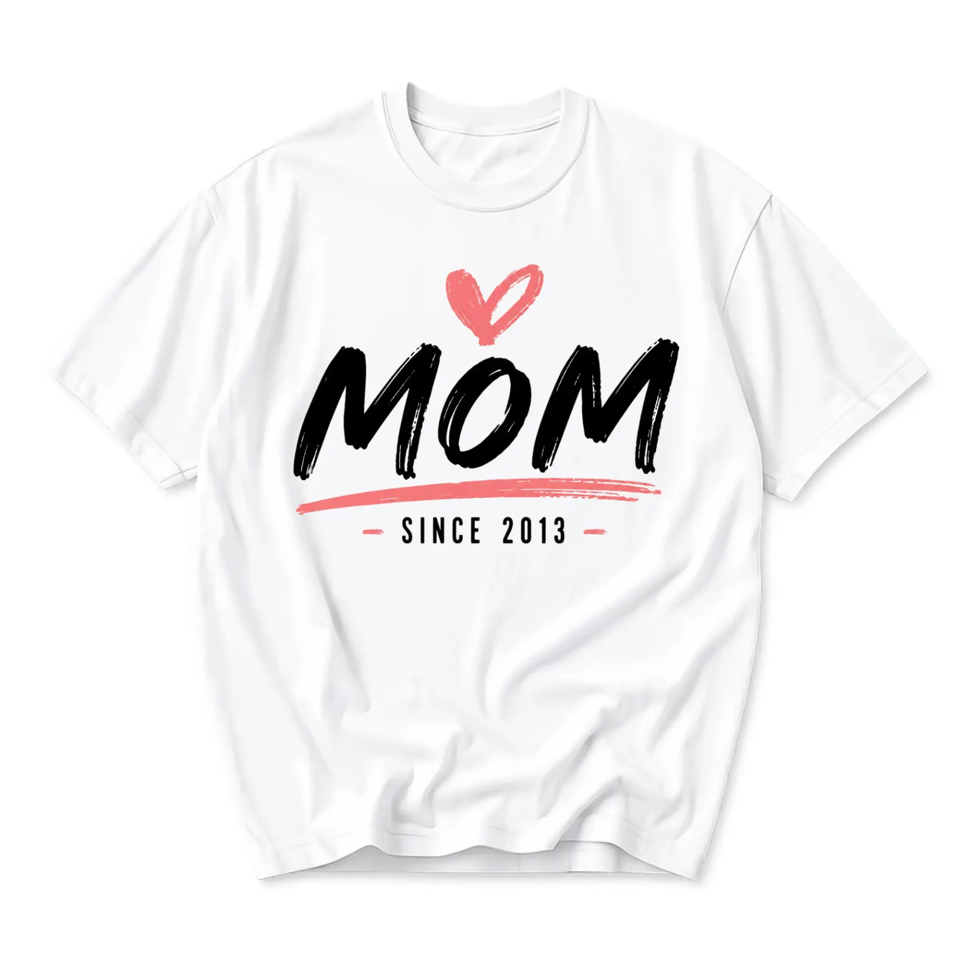 Graphic Tee Mom Since 2013 Casual Unisex Crew Neck Shirt Comfortable Cotton