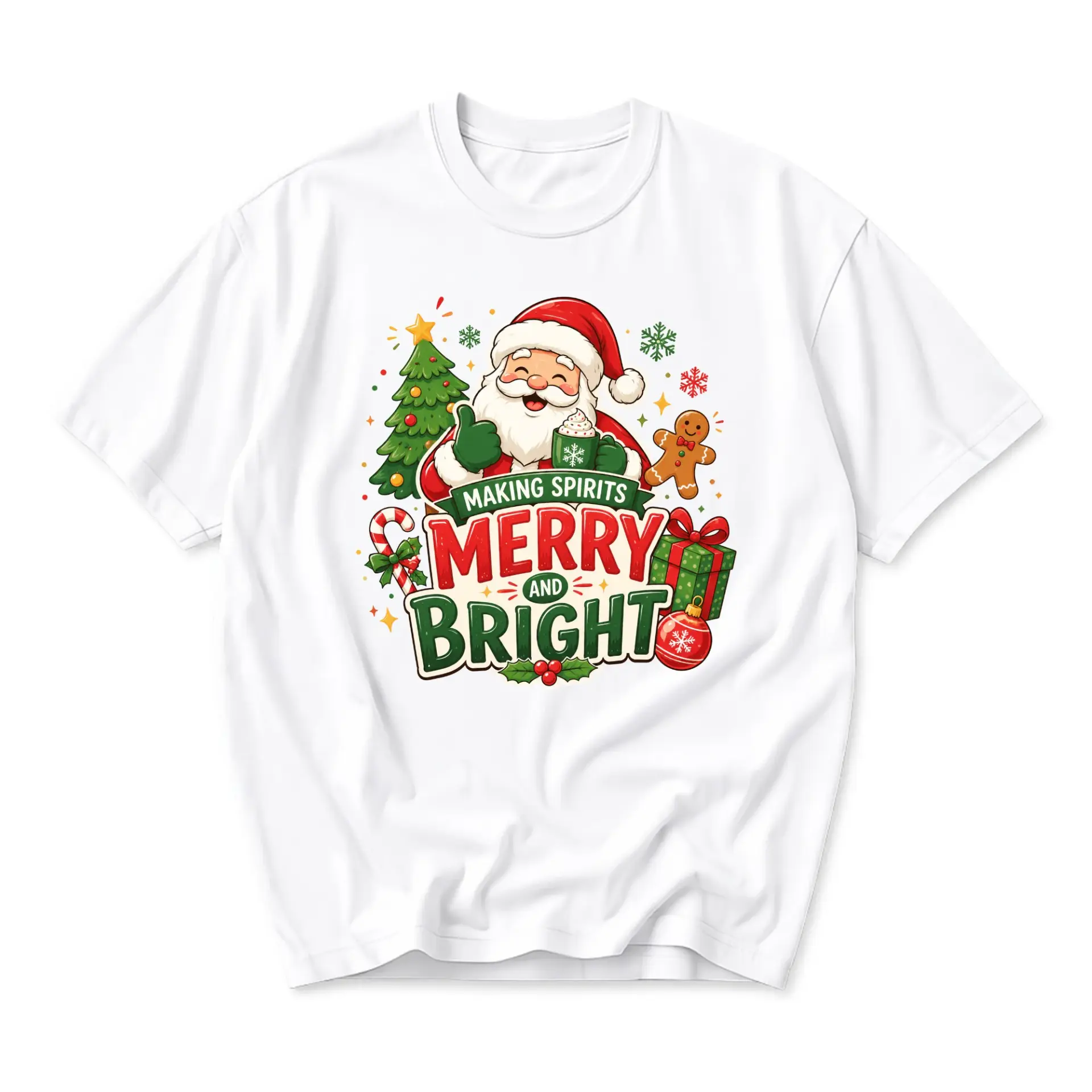 Funny Shirt Making Spirits Merry and Bright Holiday Graphic Tee Unisex