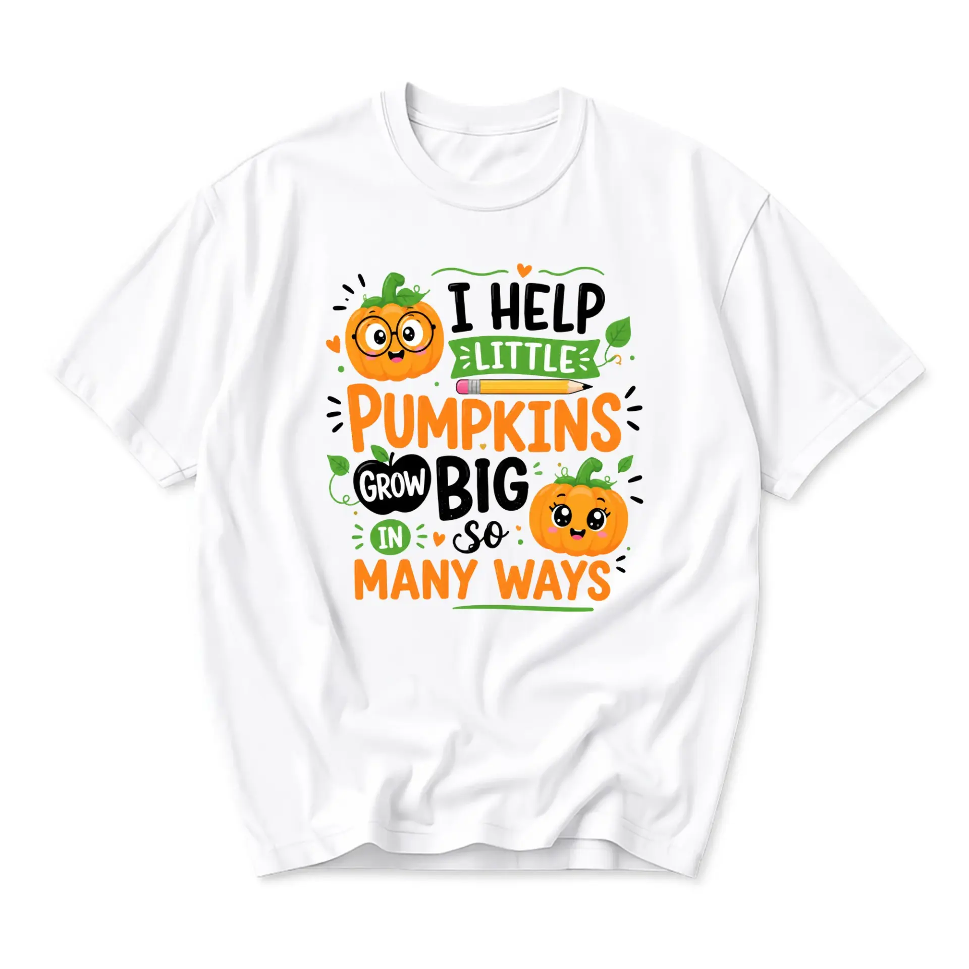 Funny Shirt I Help Little Pumpkins Grow Big in so Many Ways Graphic Tee for Casual Wear and Everyday Seasonal Outfits