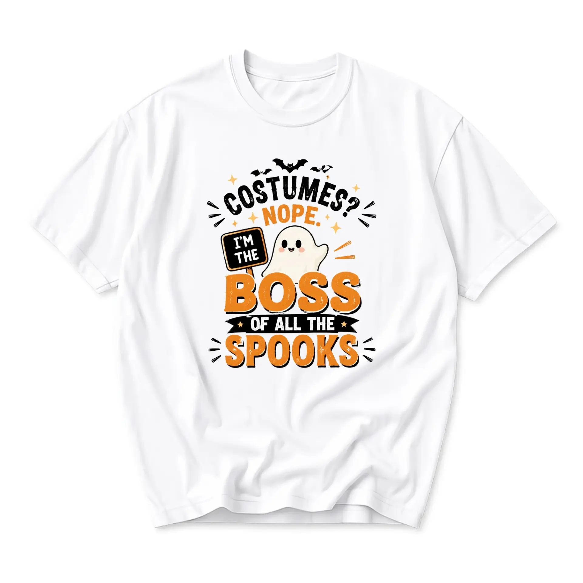 Funny Shirt Costumes Nope I Am the Boss of All the Spooks Graphic Tee Unisex Casual Apparel for Holiday Enthusiasts