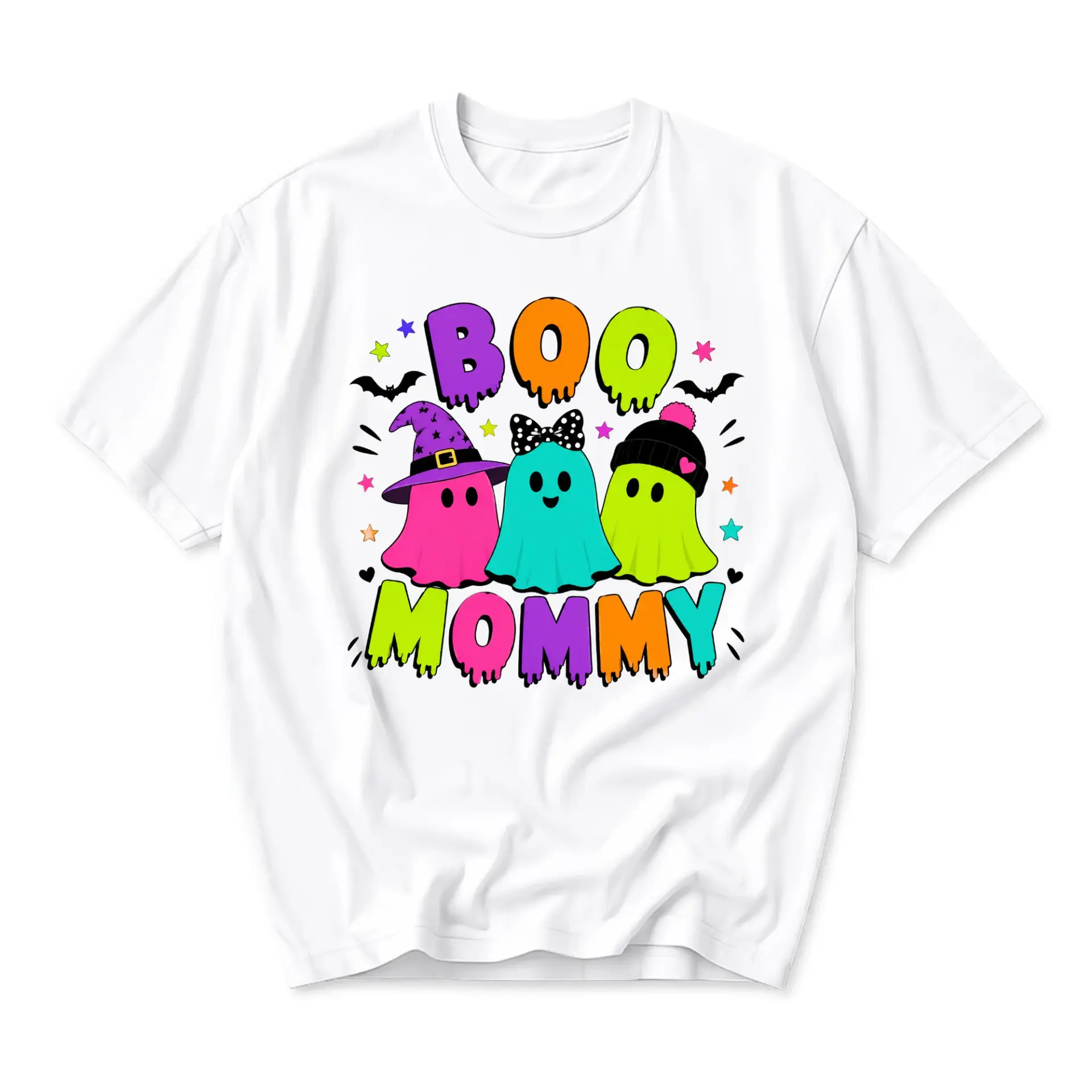 Funny Shirt Boo Mommy Ghost Graphic Tee Unisex Casual Apparel for Festive Holiday Celebrations and Everyday Outfit Wear