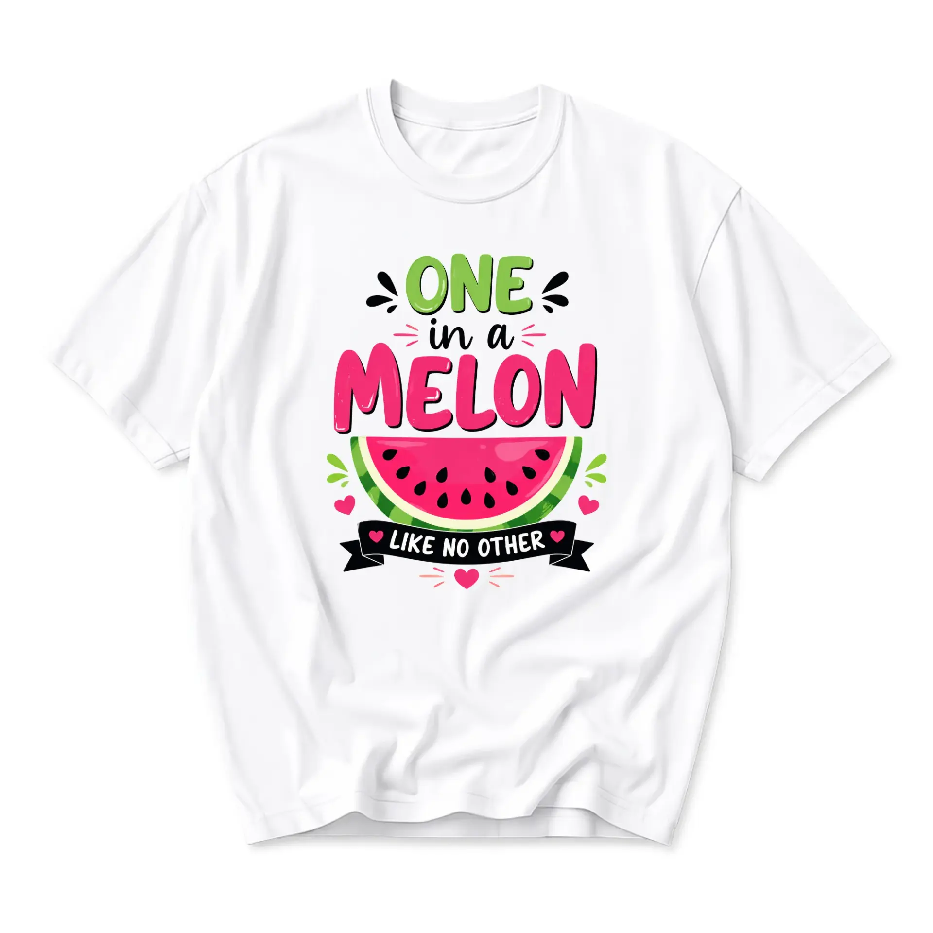 Funny Shirt One in a Melon Like No Other Graphic Tee Unisex Casual Cotton Crew Neck Short Sleeve Top for Everyday Wear