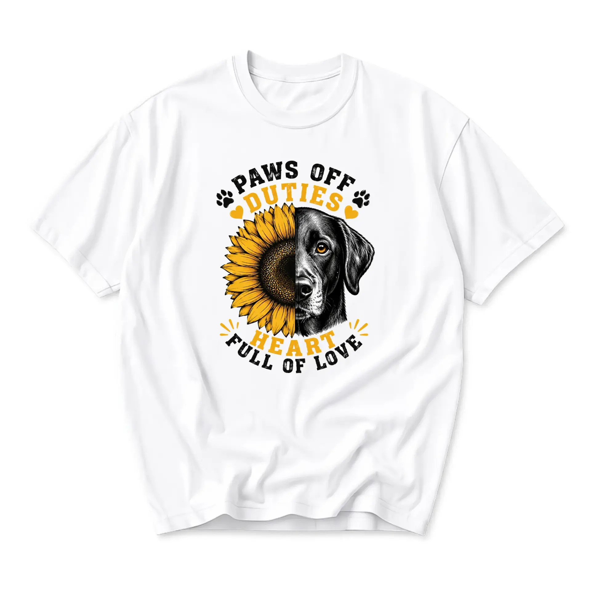 Graphic Tee Sunflower Dog Print Unisex Casual Crew Neck T-Shirt for Pet